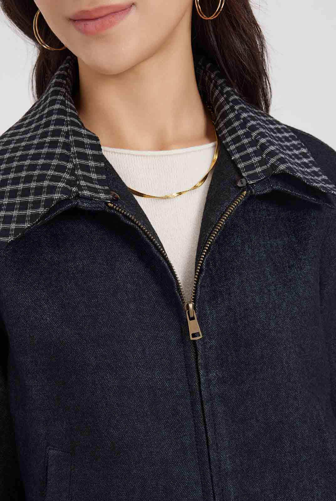 ASOBIO Wool-Blend Denim Trucker Jacket