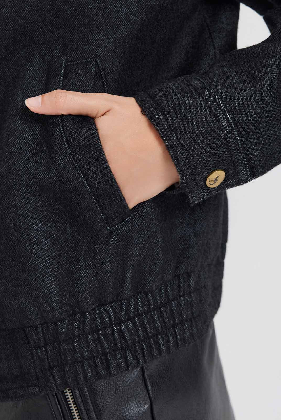 ASOBIO Wool-Blend Denim Trucker Jacket