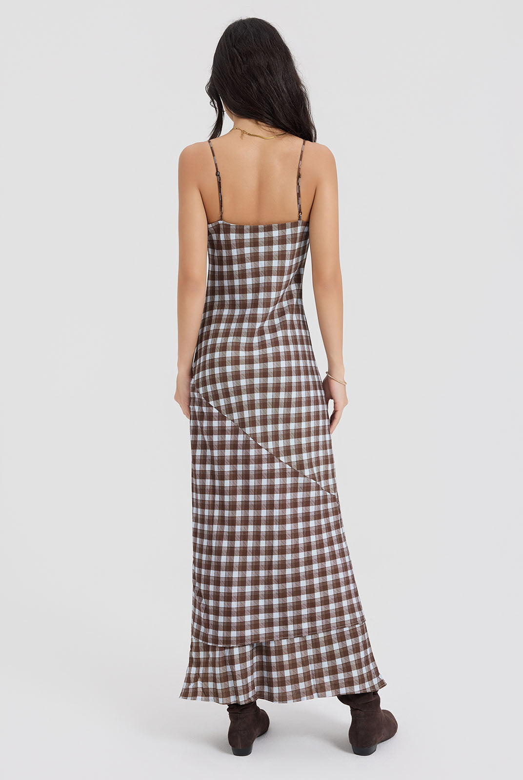 ASOBIO Printed Cami Trumpet Maxi Dress