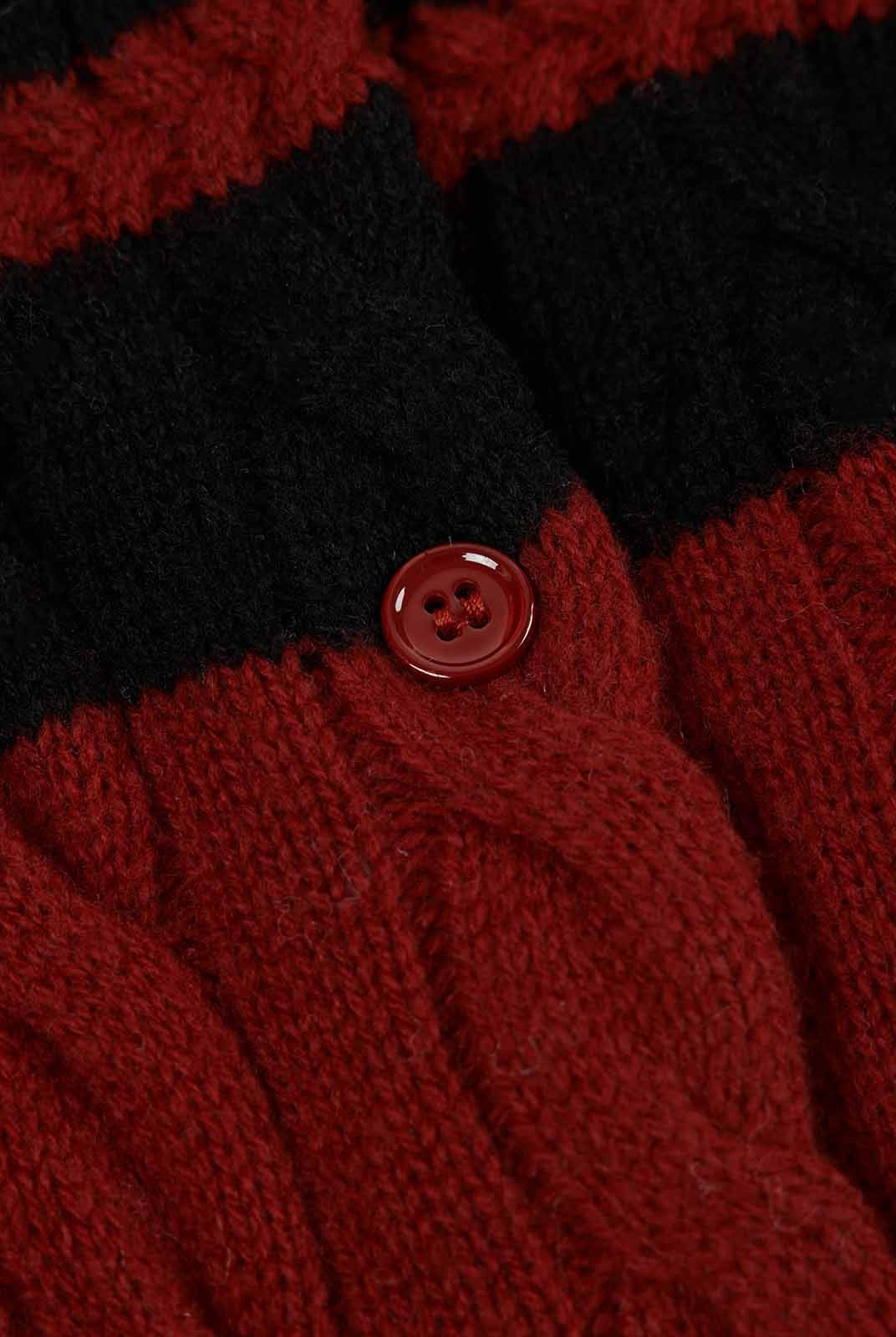 ASOBIO Cable-Knit Wool Cardigan