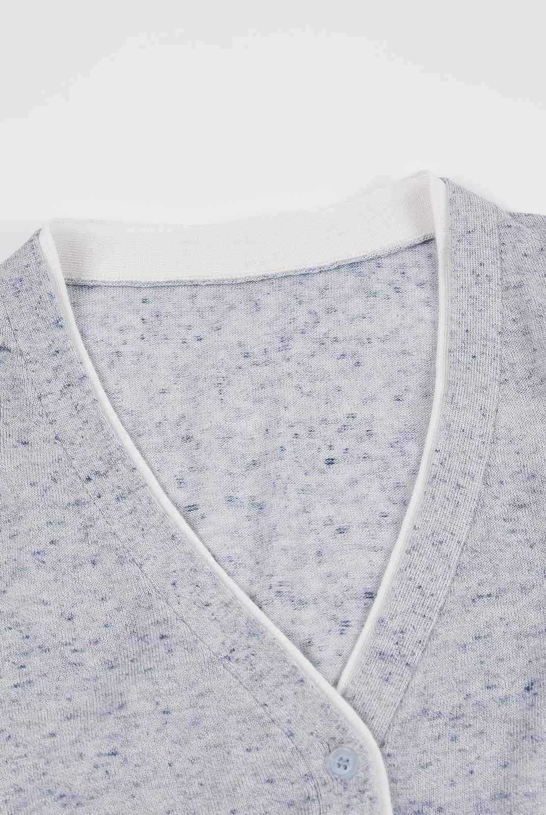 ASOBIO Contrast-Trim Button Cardigan