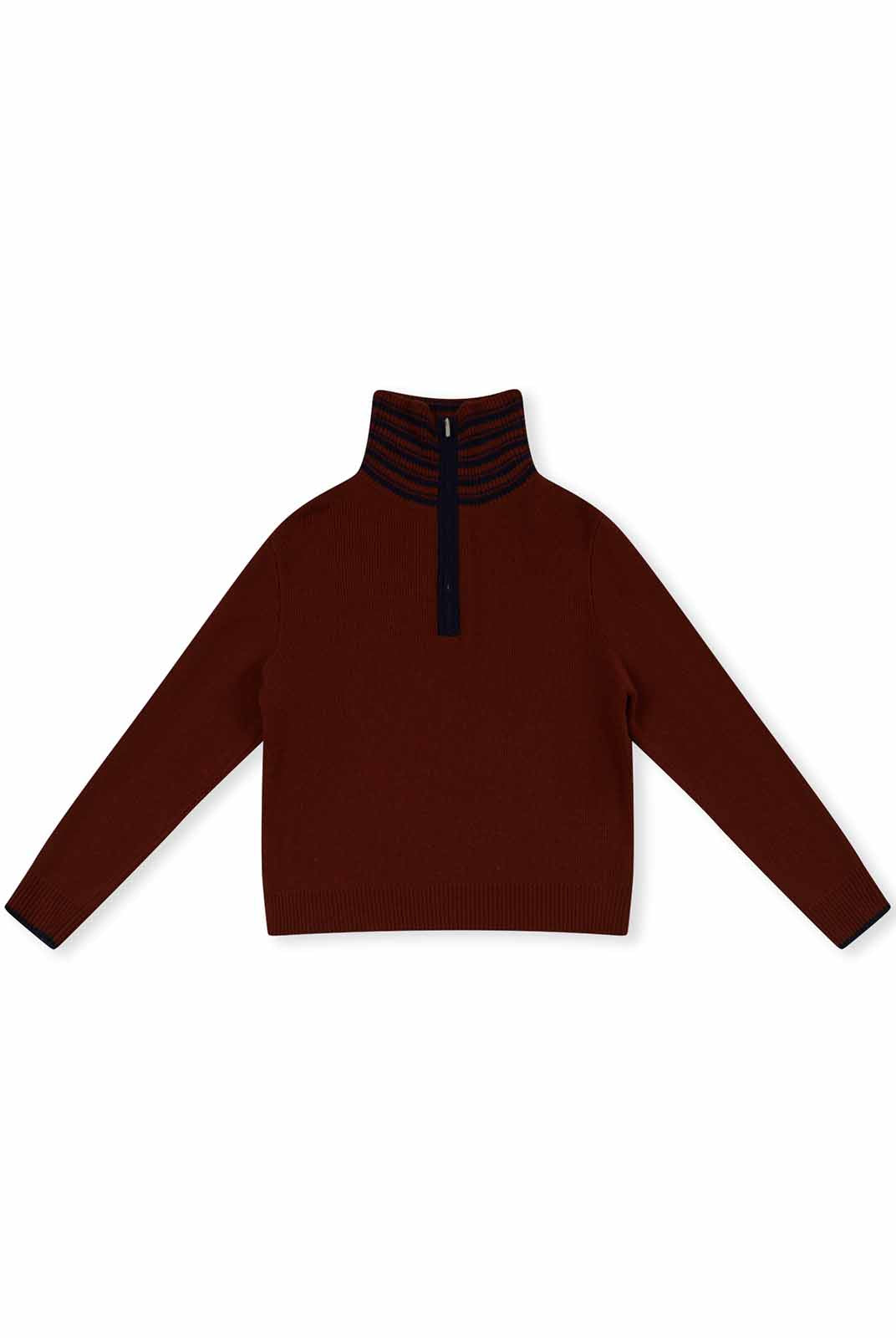 ASOBIO 100% Wool 1/2 Zip Mockneck Sweater