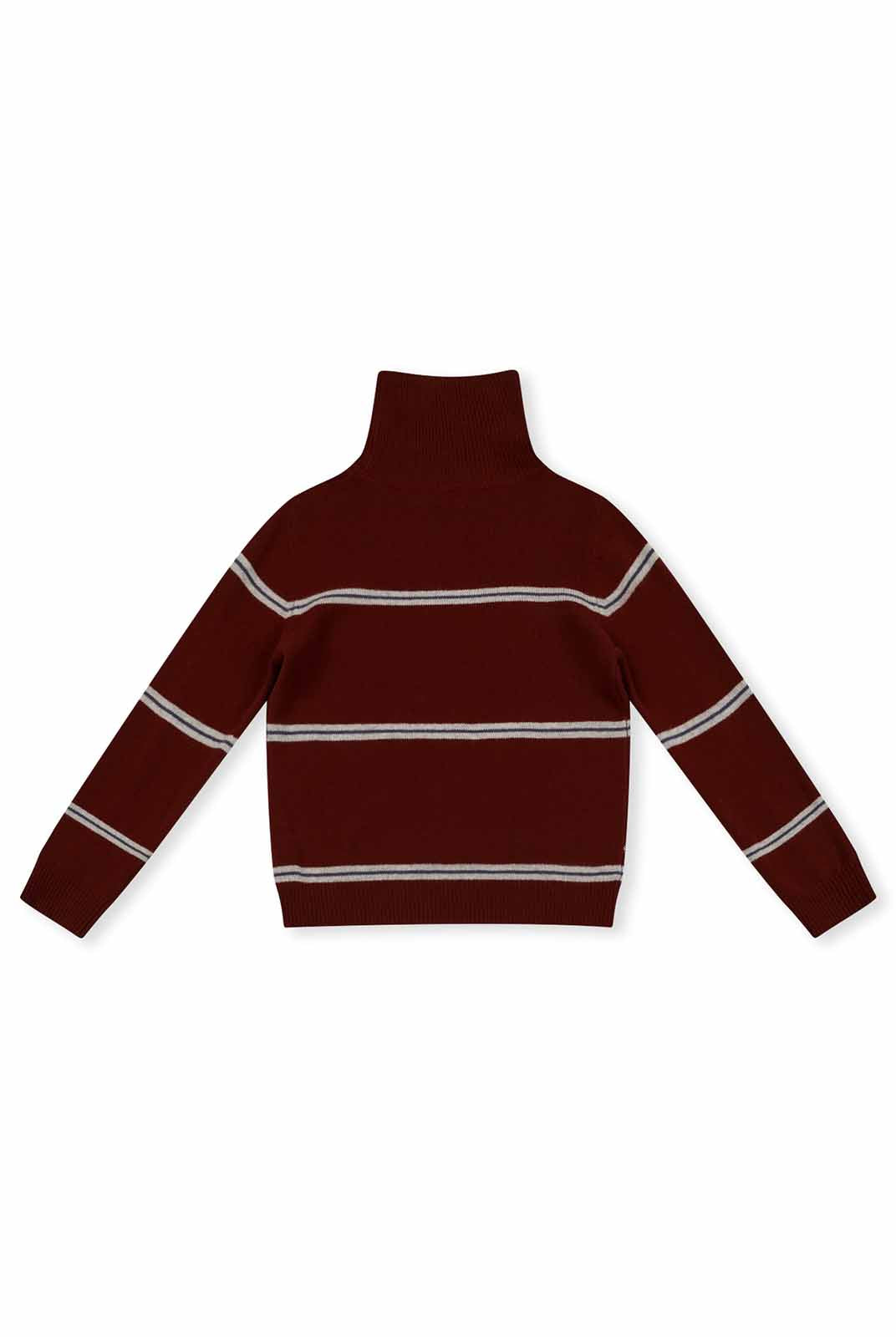 ASOBIO 100% Wool Striped Turtleneck Sweater