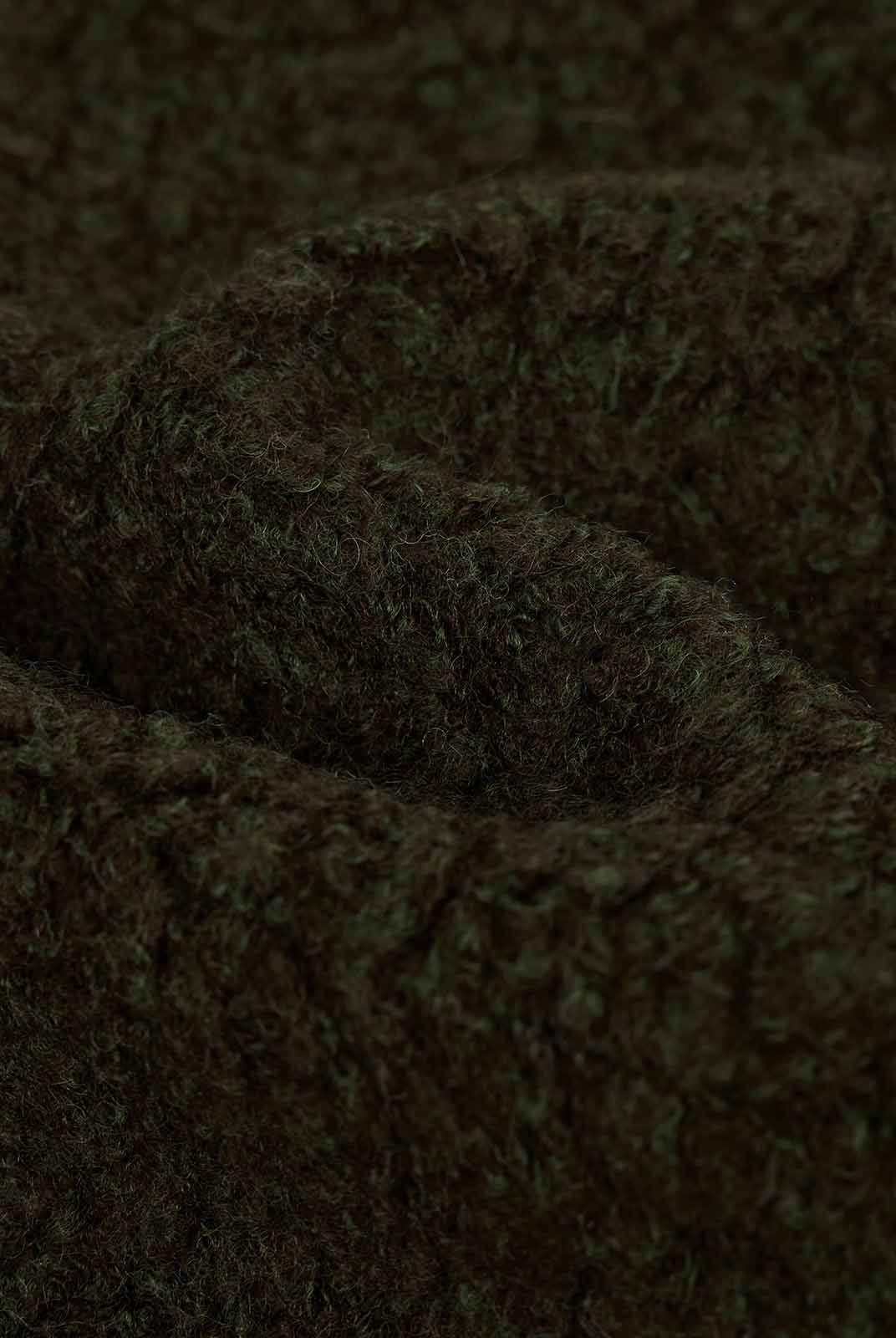 ASOBIO 100% Wool Zip-Up Cardigan