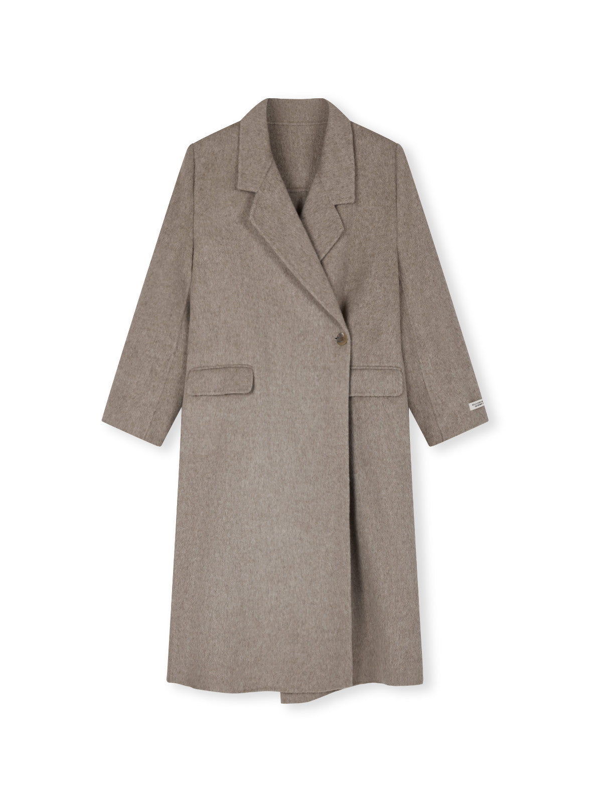 ASOBIO Double-Faced 100% Wool Single-Breasted Long Coat