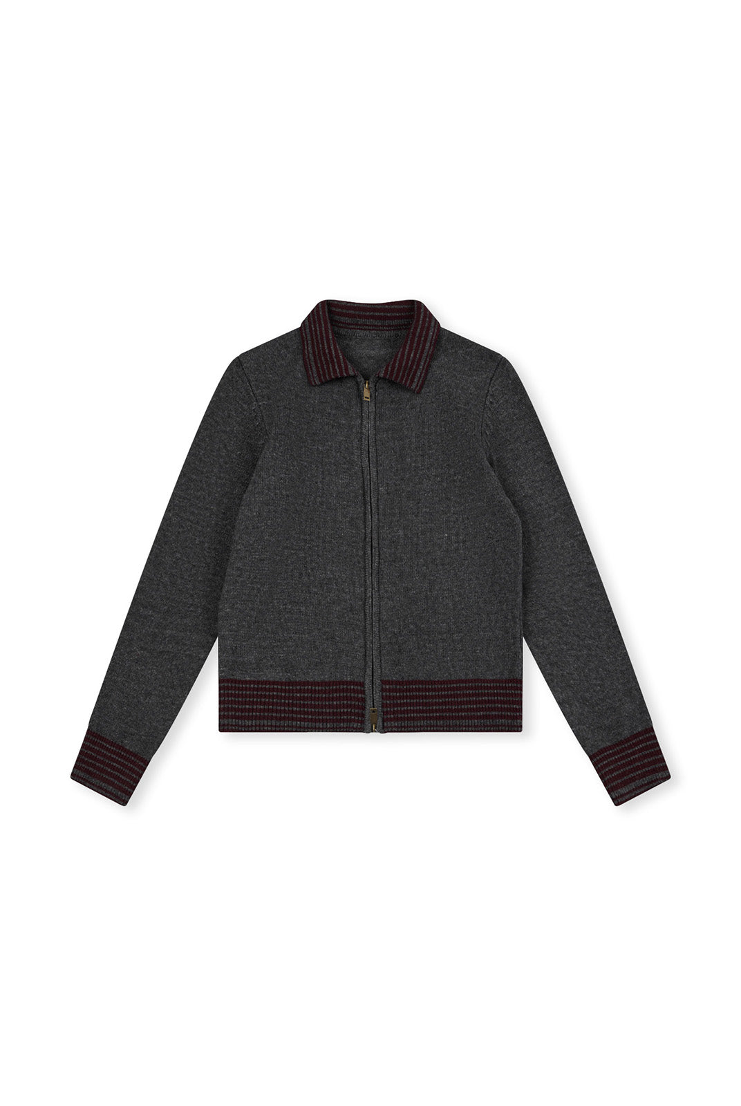 ASOBIO Merino Wool Zip-Up Cardigan