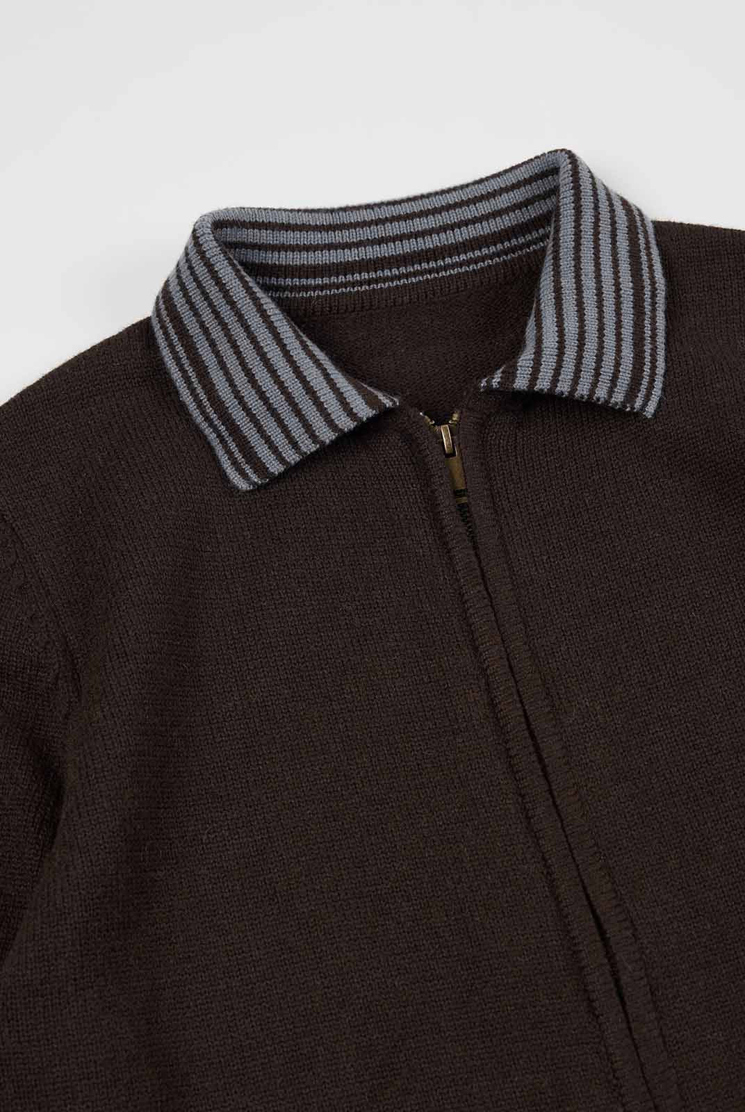 ASOBIO Merino Wool Zip-Up Cardigan