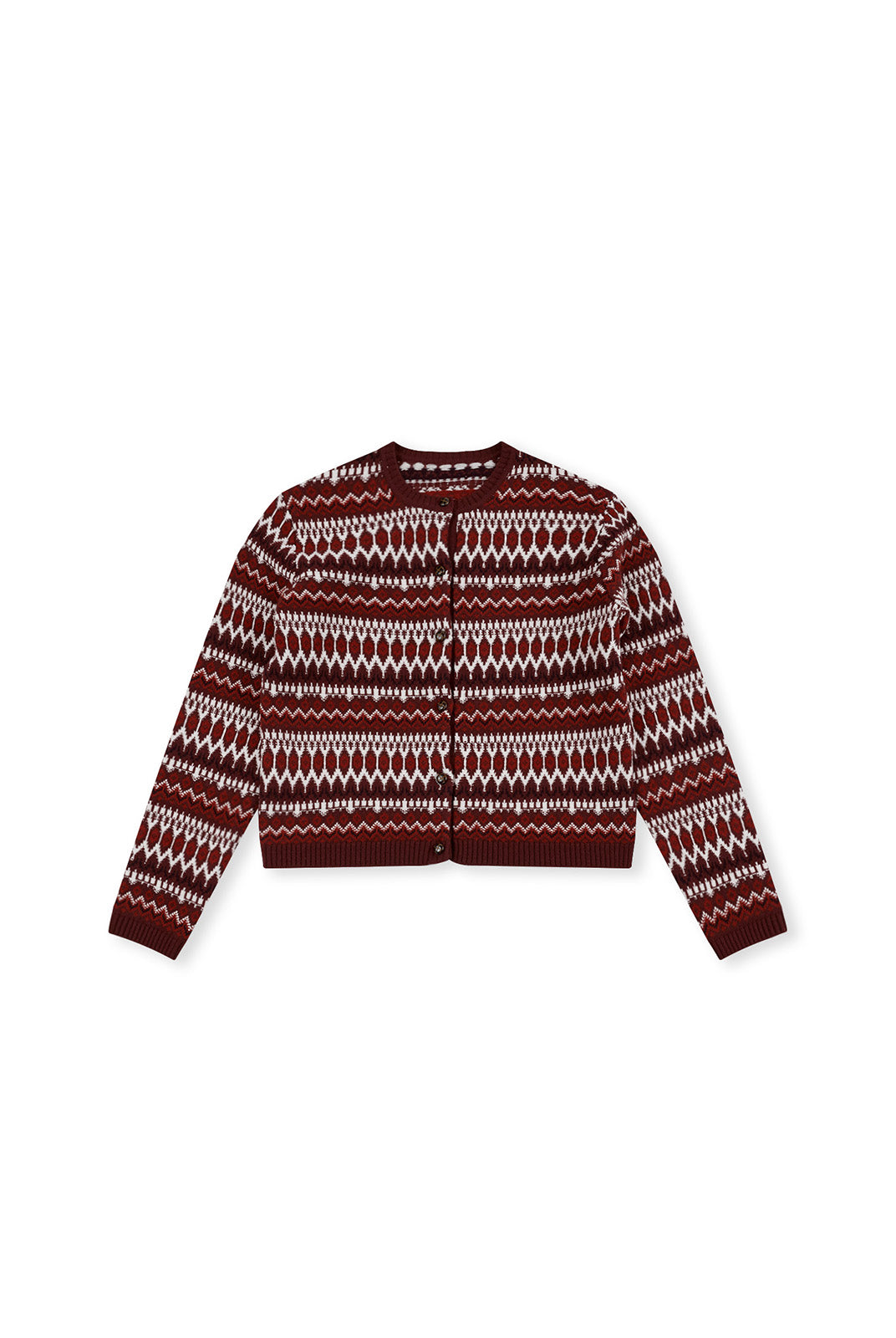 ASOBIO 100% Wool Fair Isle Cardigan