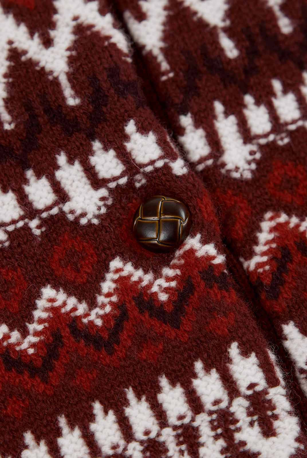 ASOBIO 100% Wool Fair Isle Cardigan