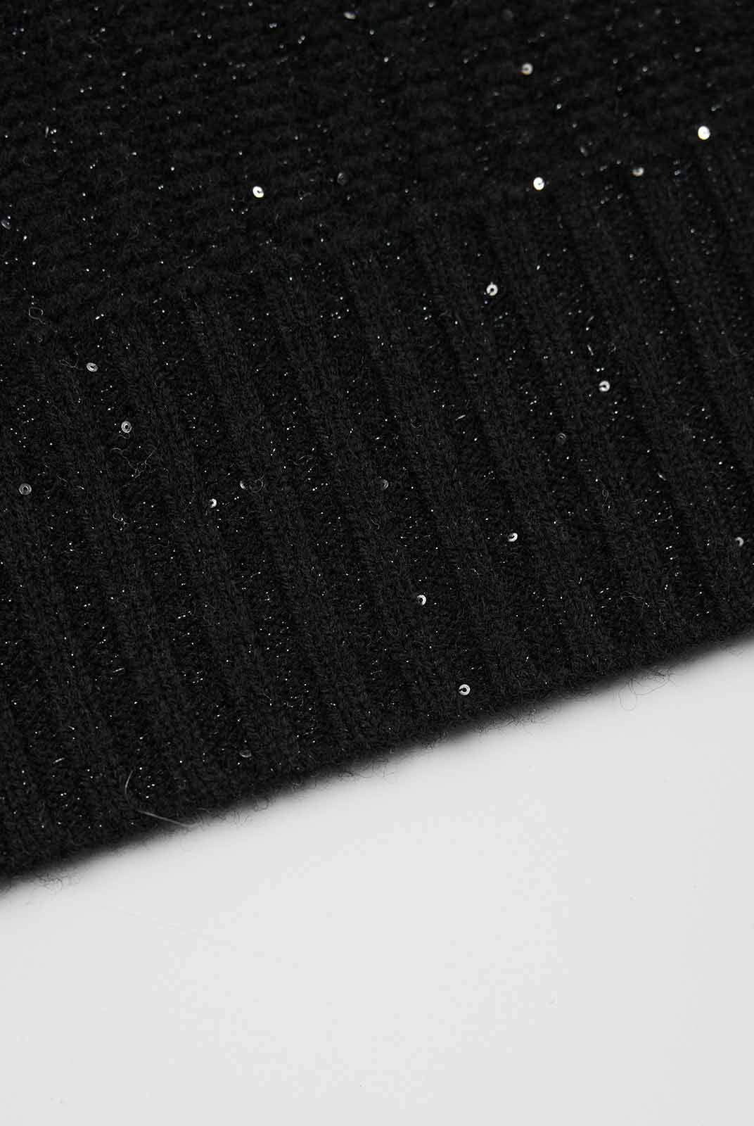 ASOBIO 100% Wool Sequin Sweater