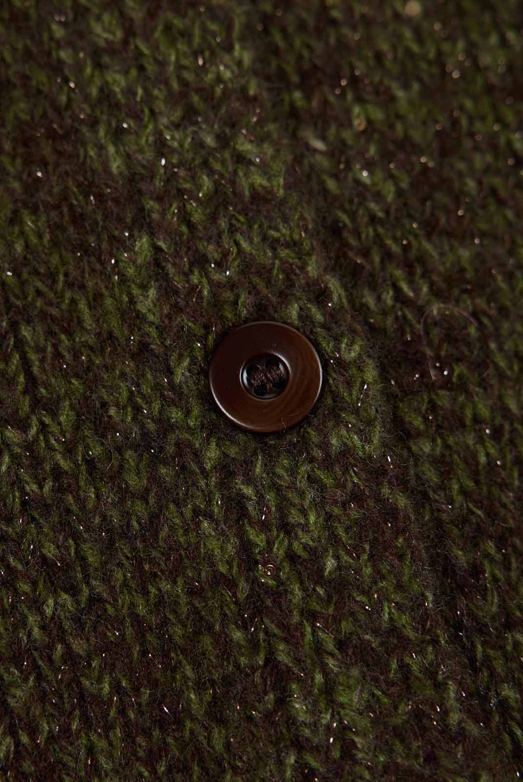 ASOBIO Mélange Wool Button-Front Cardigan