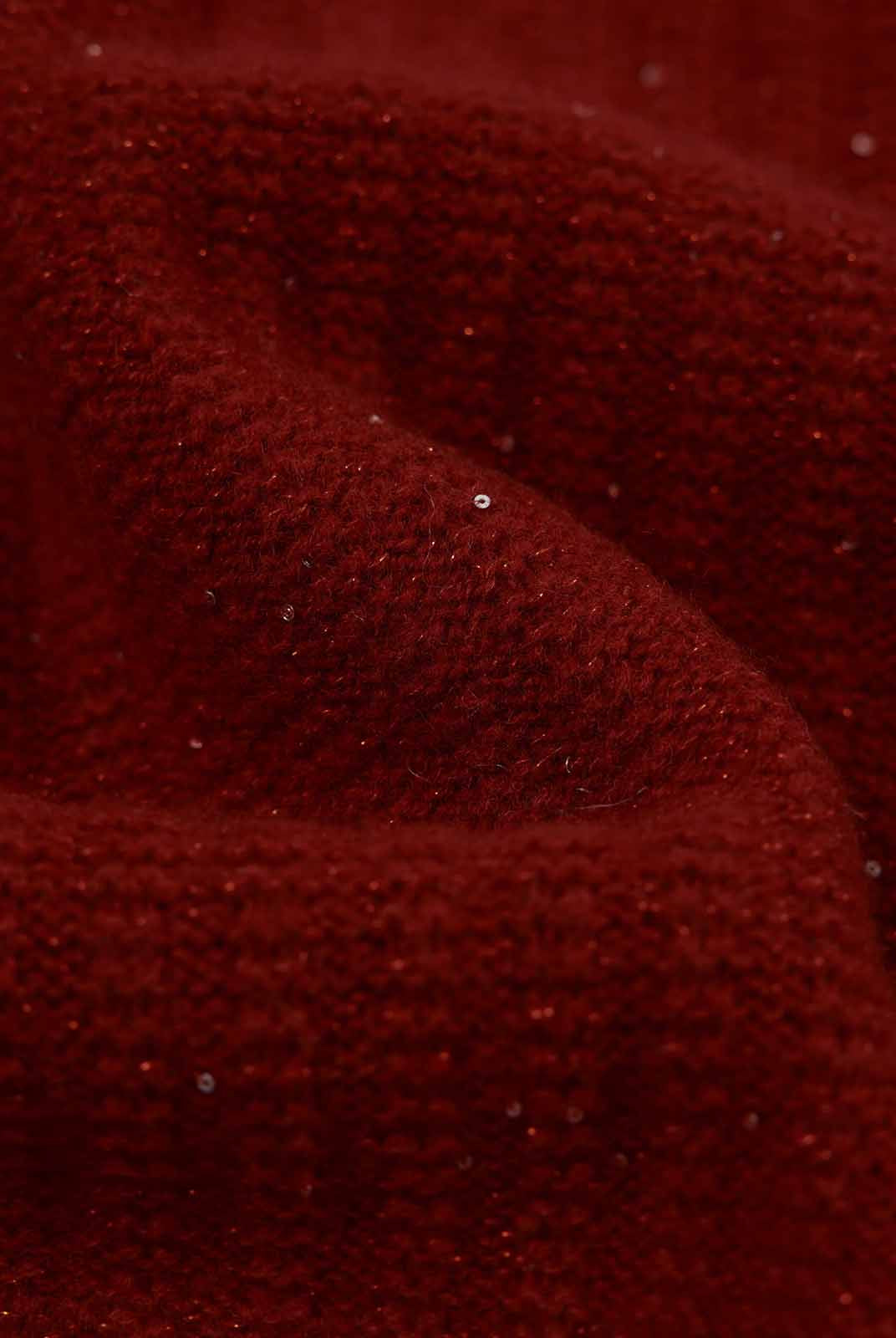 ASOBIO 100% Wool Sequin Sweater