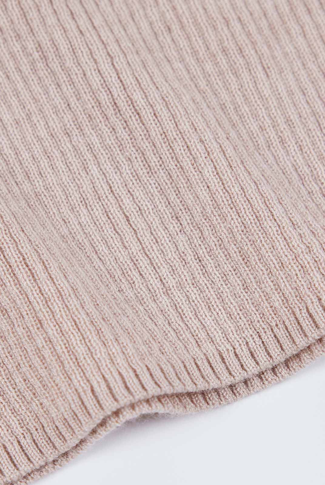 Lightweight merino V-Neck Ribbed Wool Knit Top