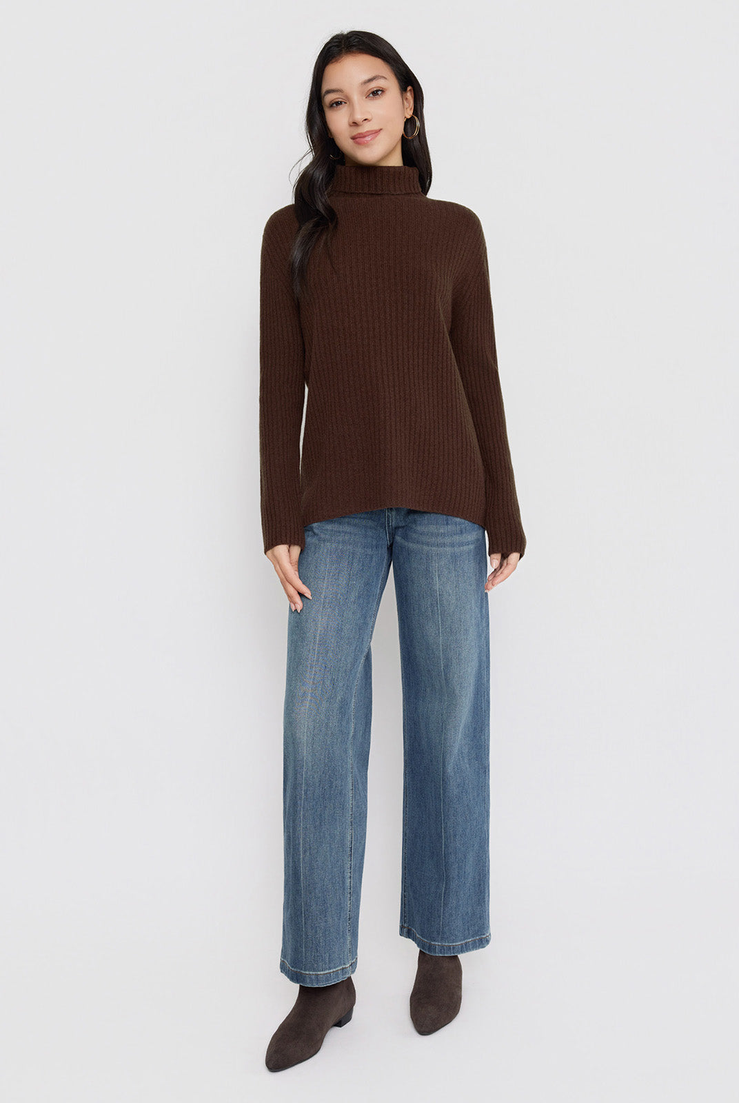 ASOBIO 100% Wool Turtleneck Sweater