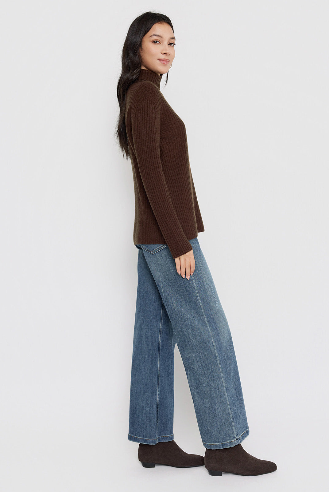 ASOBIO 100% Wool Turtleneck Sweater