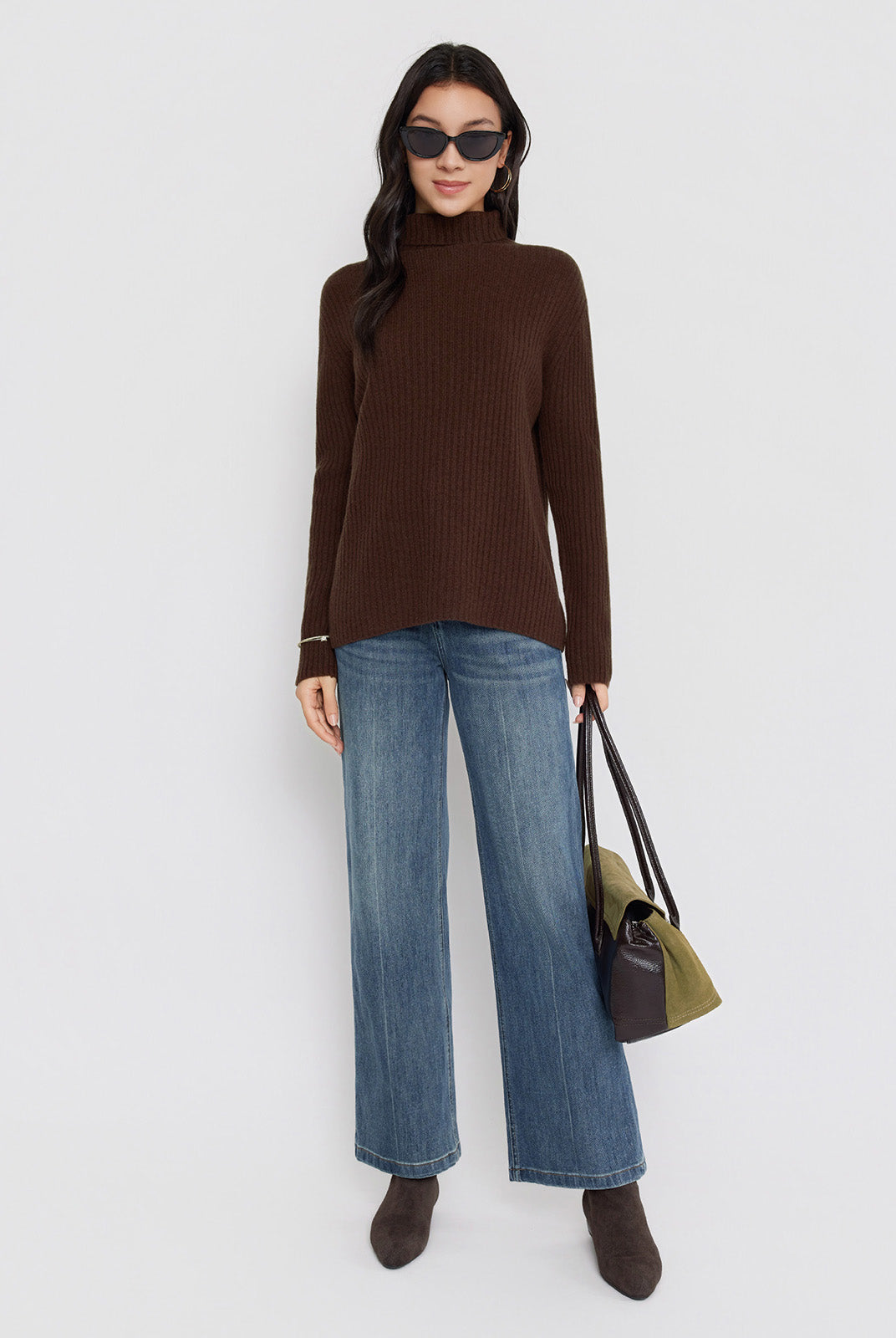 ASOBIO 100% Wool Turtleneck Sweater