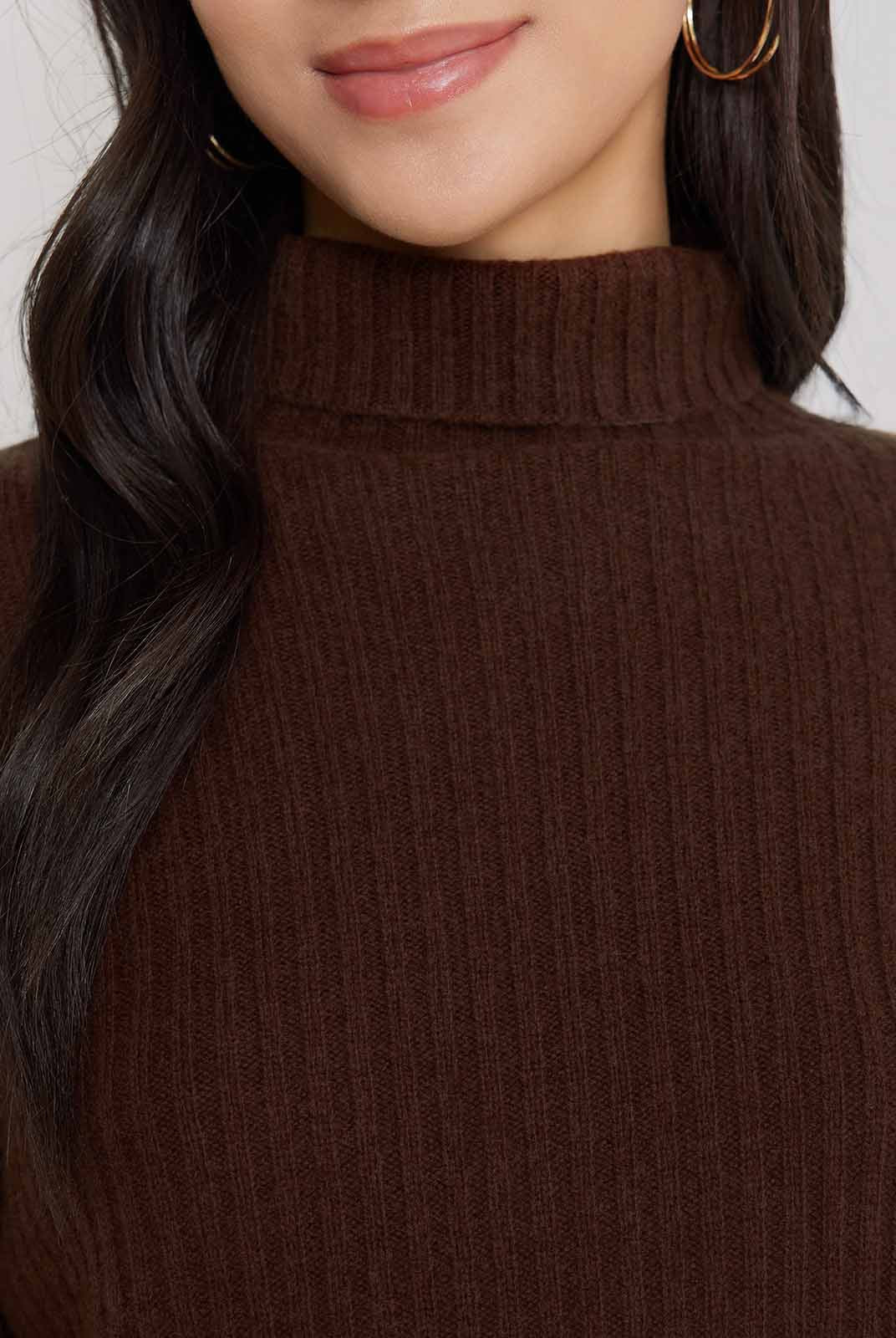 ASOBIO 100% Wool Turtleneck Sweater