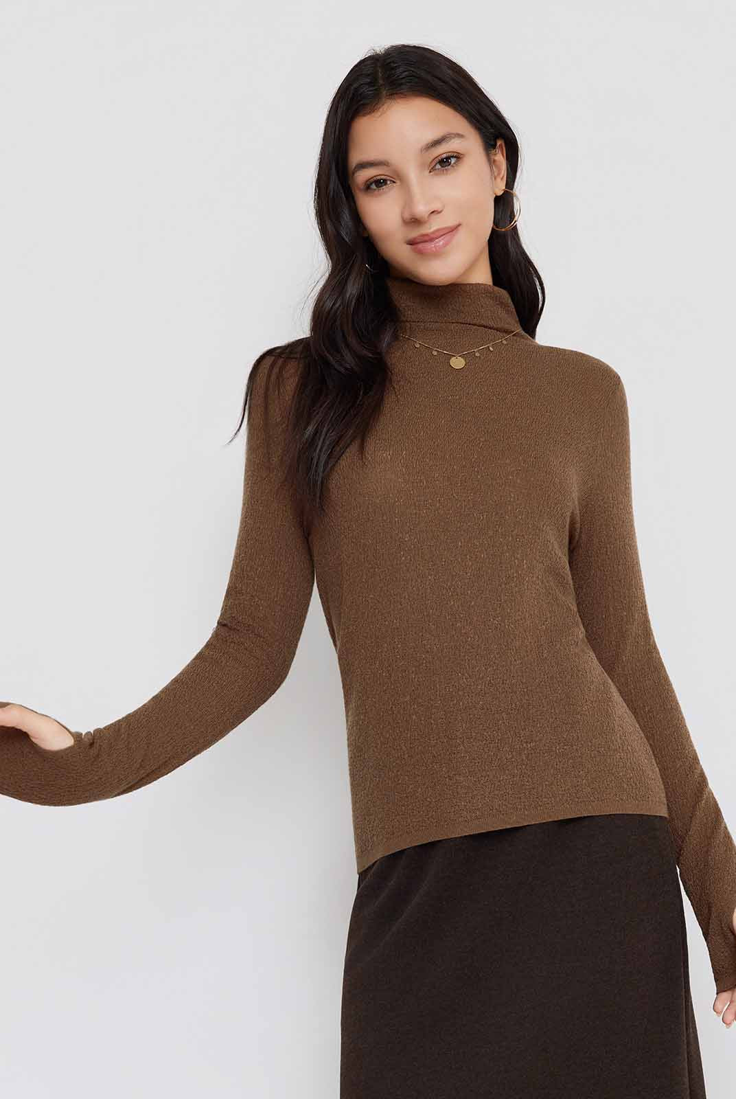 100% Extra-Fine Merino Wool Turtleneck Sweater