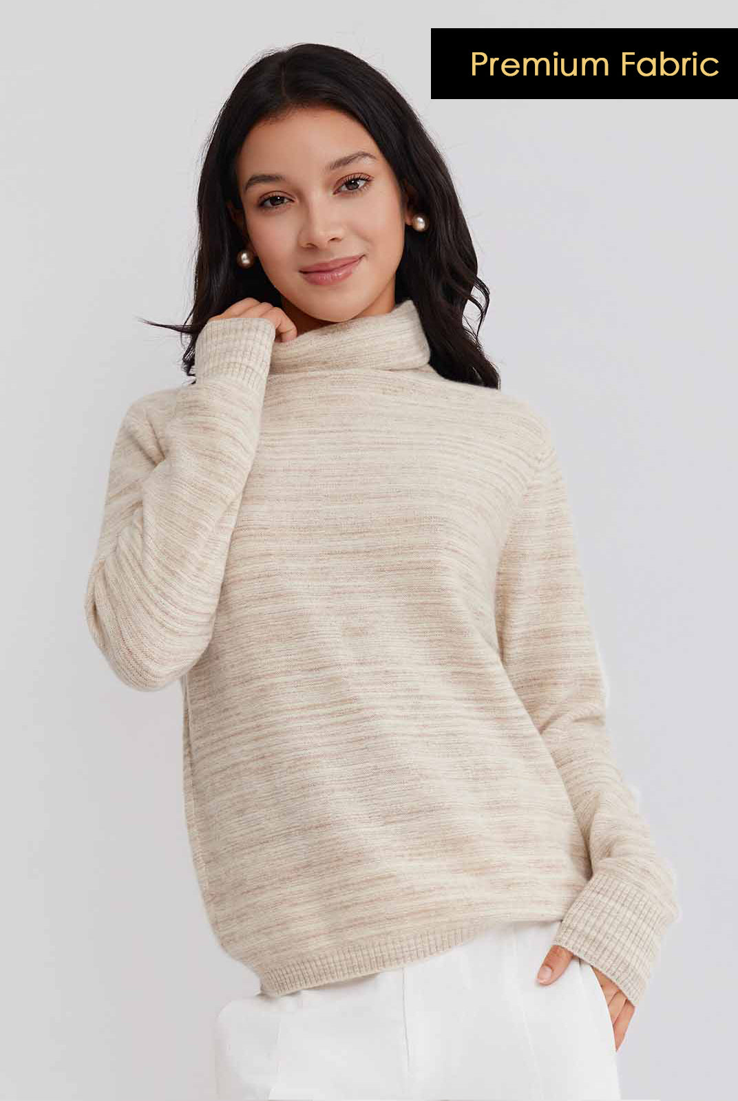ASOBIO Yak Wool Blend Mélange Pullover Sweater