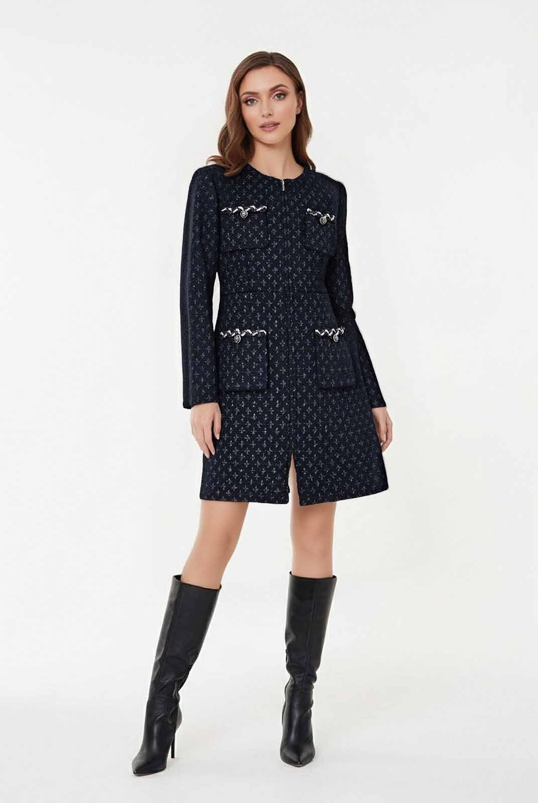 ASOBIO Tailored Tweed Mini Dress