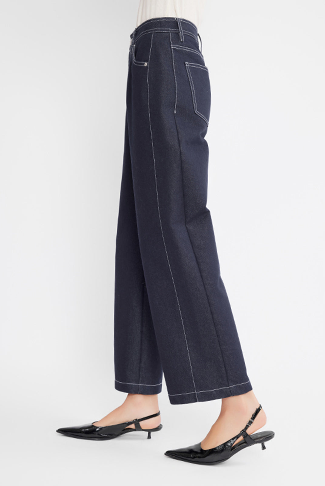 ASOBIO Mid-Rise Wide-Straight Jeans