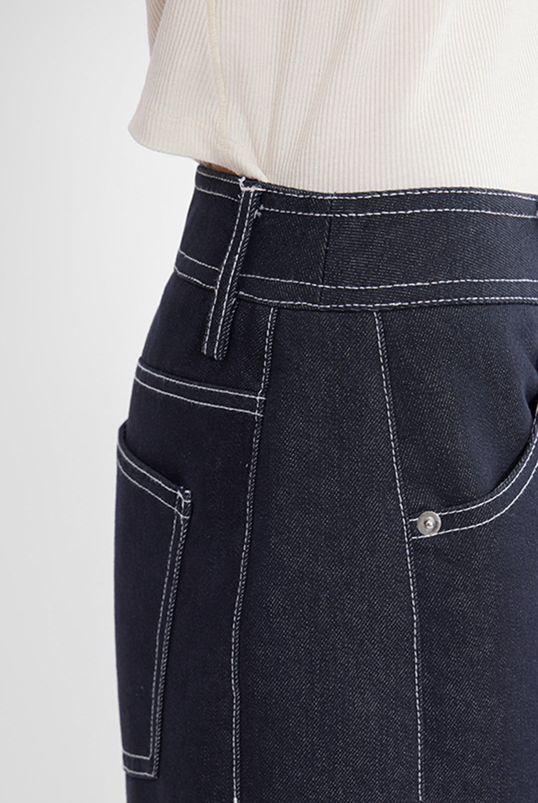 ASOBIO Mid-Rise Wide-Straight Jeans