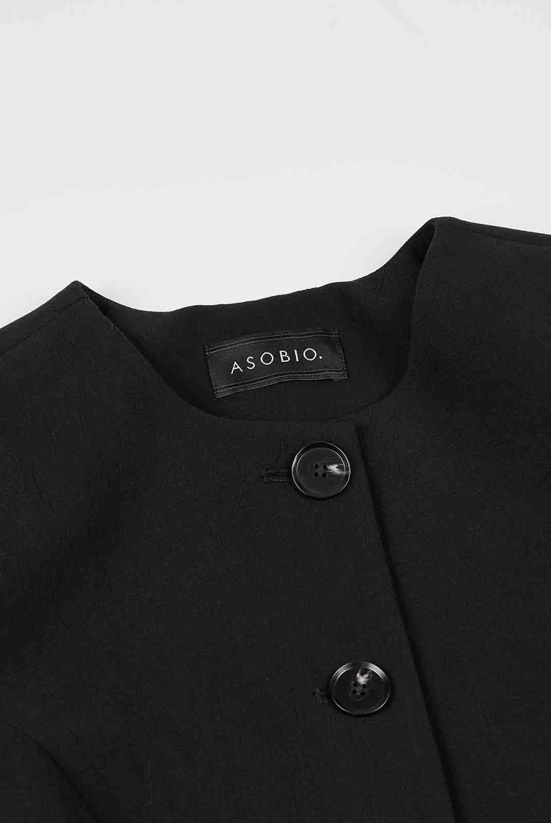 ASOBIO Tailored Round Neck Button-Up Blazer