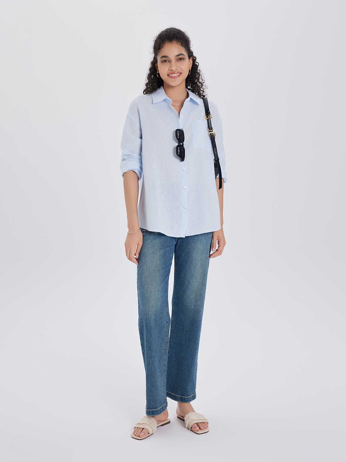 100% Linen Button-Up Shirt