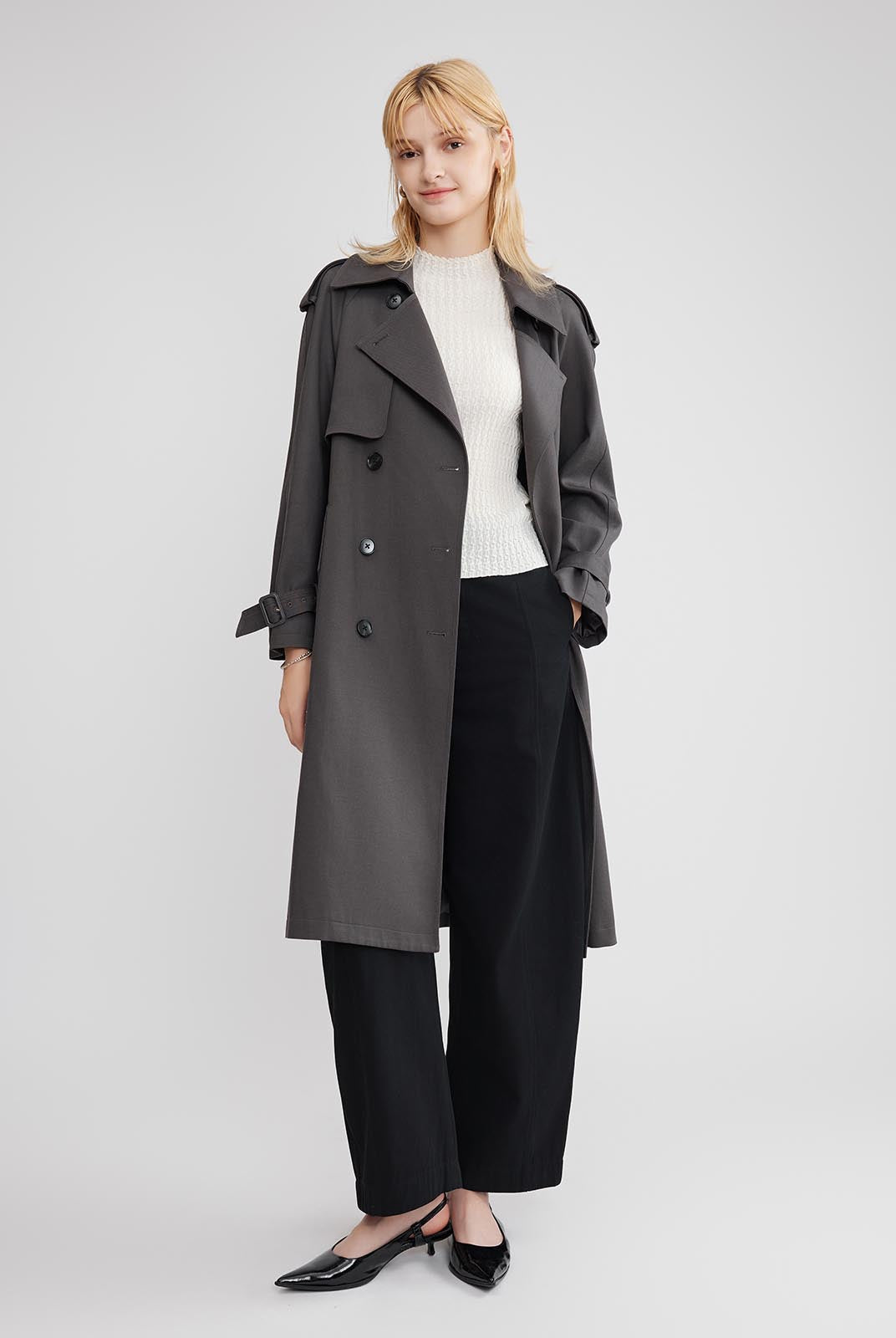 ASOBIO Relaxed-Fit Cotton Twill Trench Coat