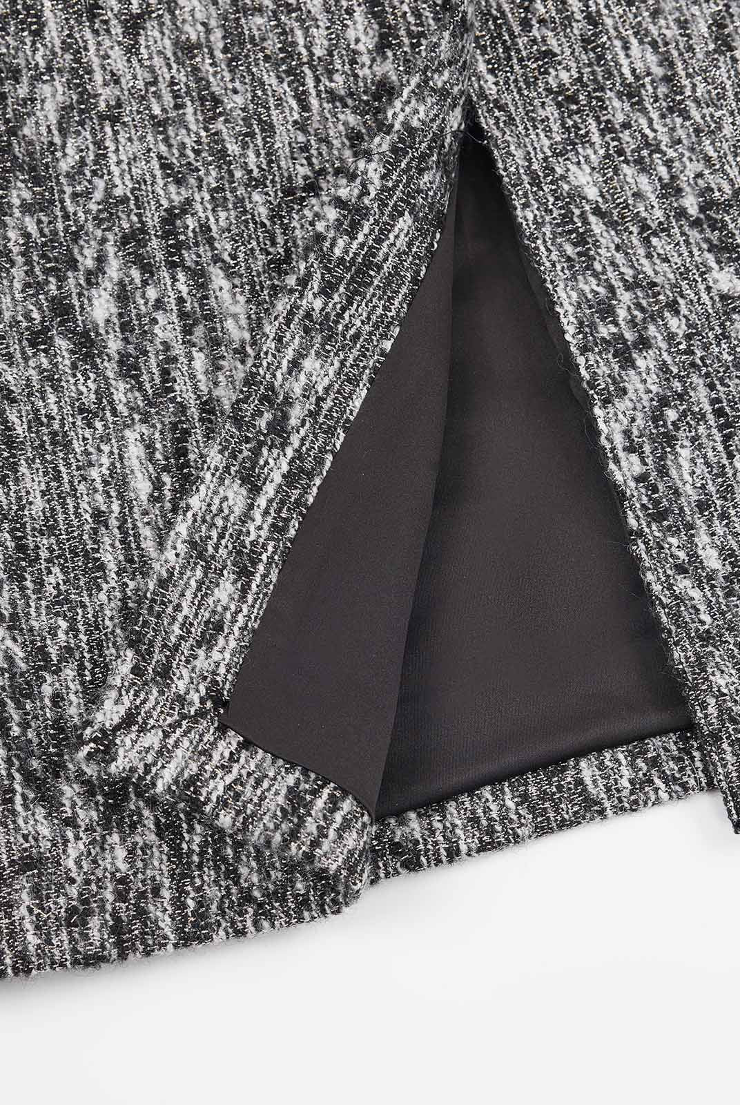 ASOBIO Tweed High-Waist Midi Skirt