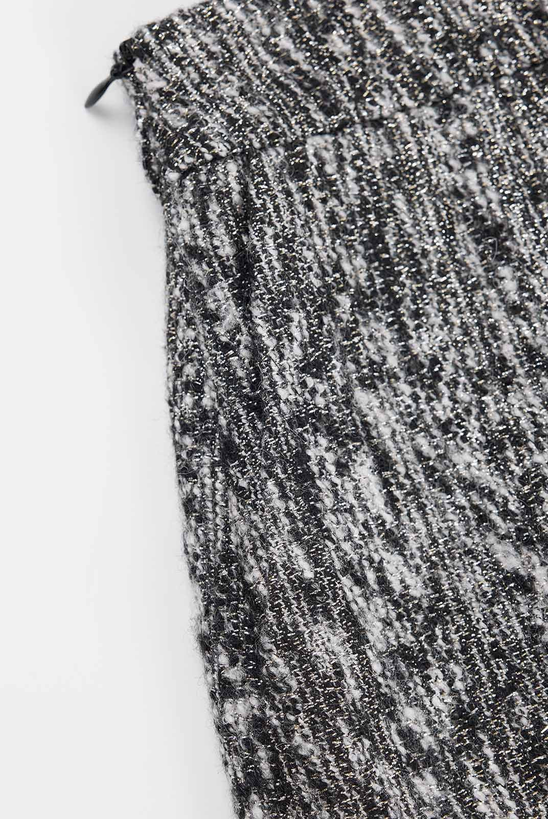 ASOBIO Tweed High-Waist Midi Skirt
