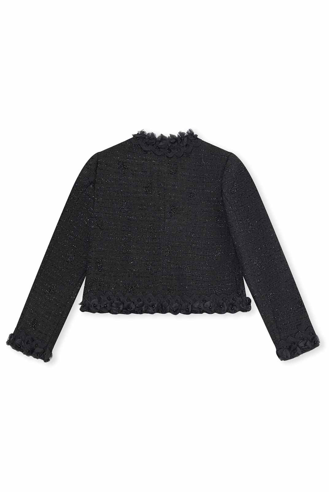 ASOBIO Floral-Embellished Tweed Jacket
