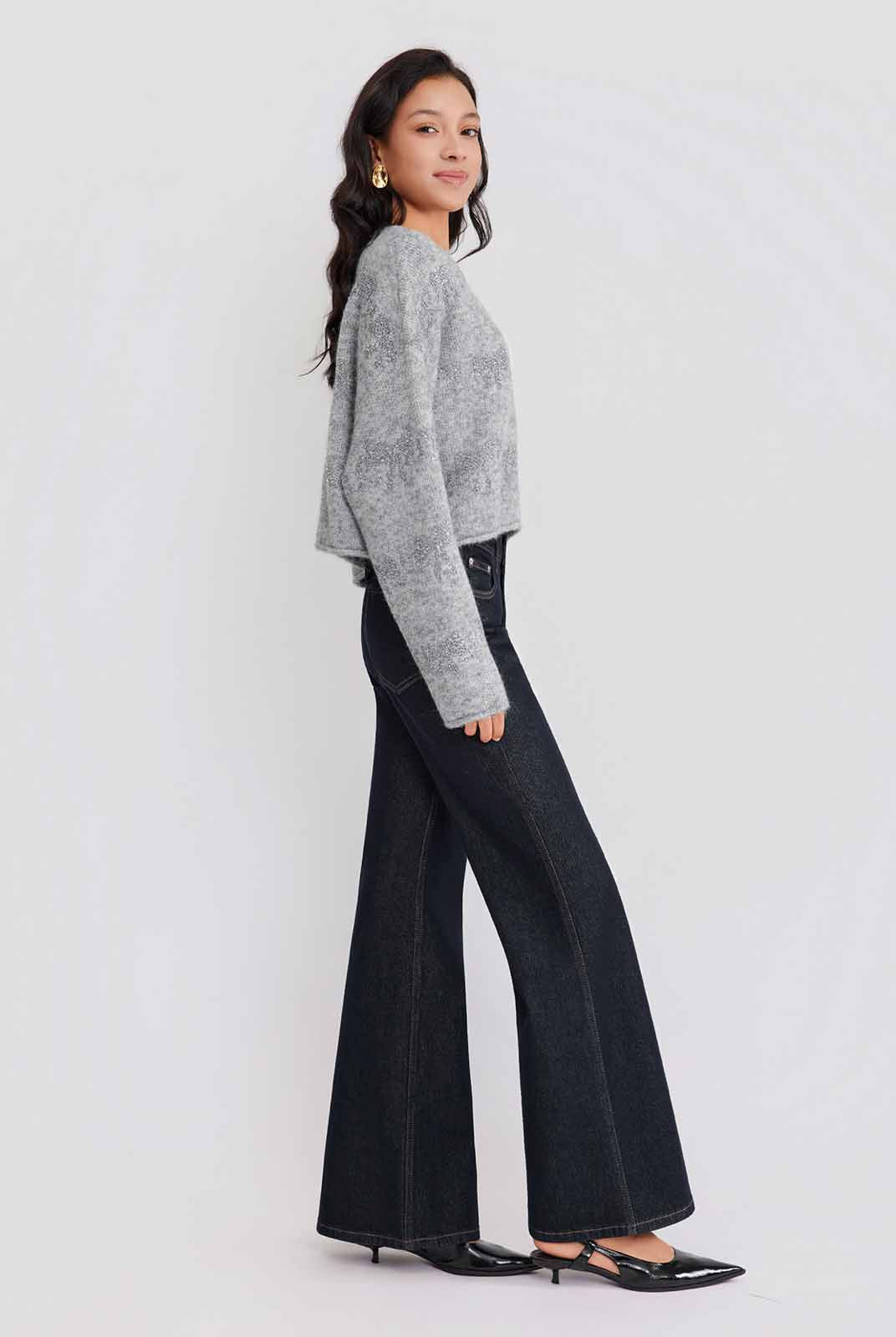 ASOBIO Bow-Pattern Knit Sweater