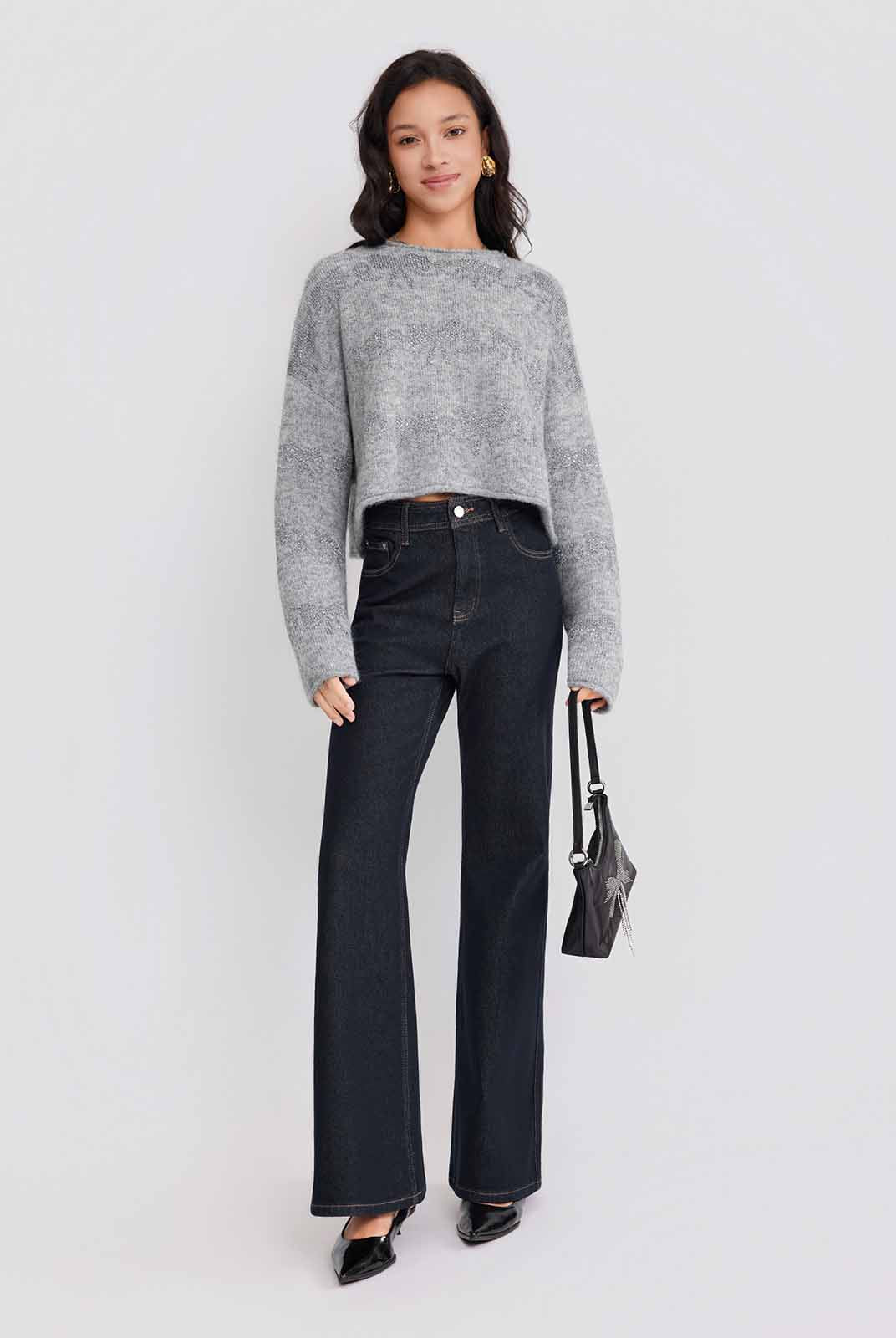 ASOBIO Bow-Pattern Knit Sweater