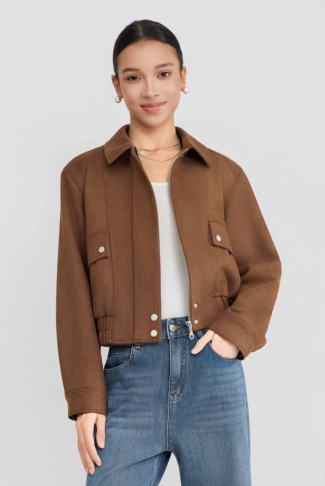 ASOBIO Suede Trucker Jacket