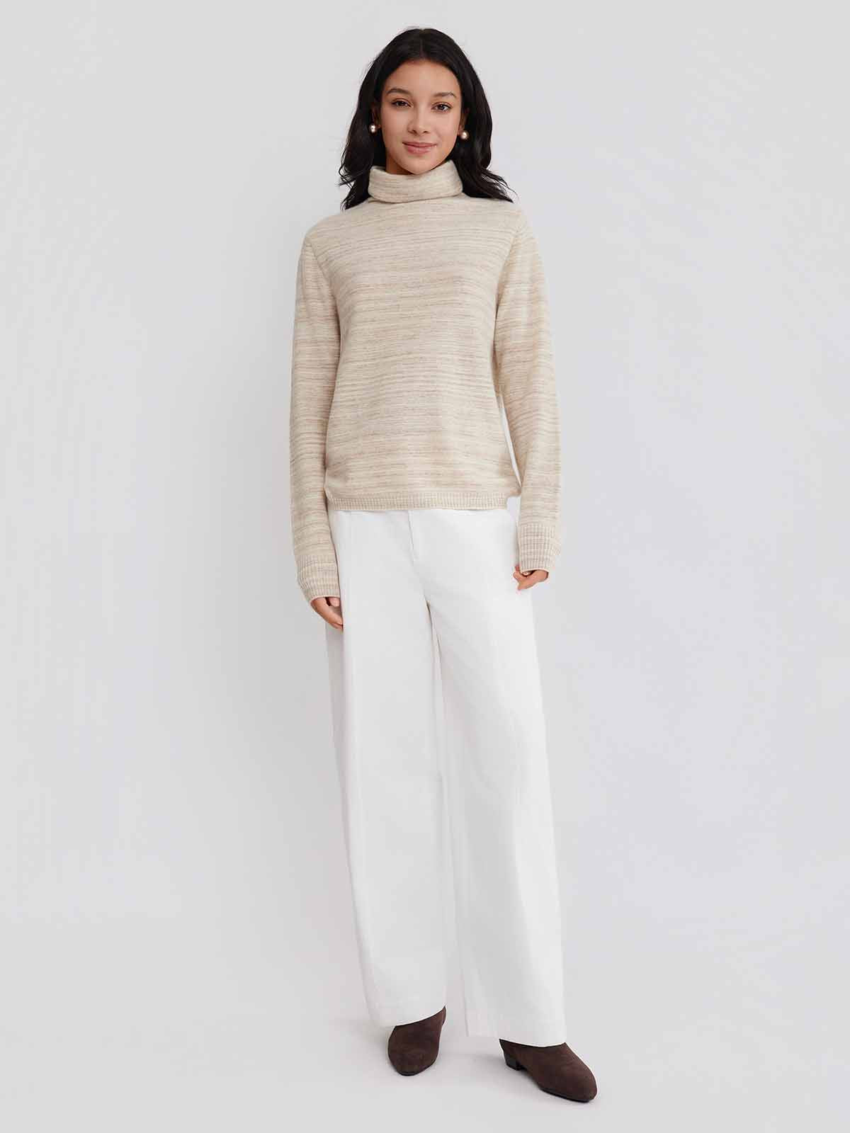 ASOBIO Yak Wool Blend Mélange Pullover Sweater