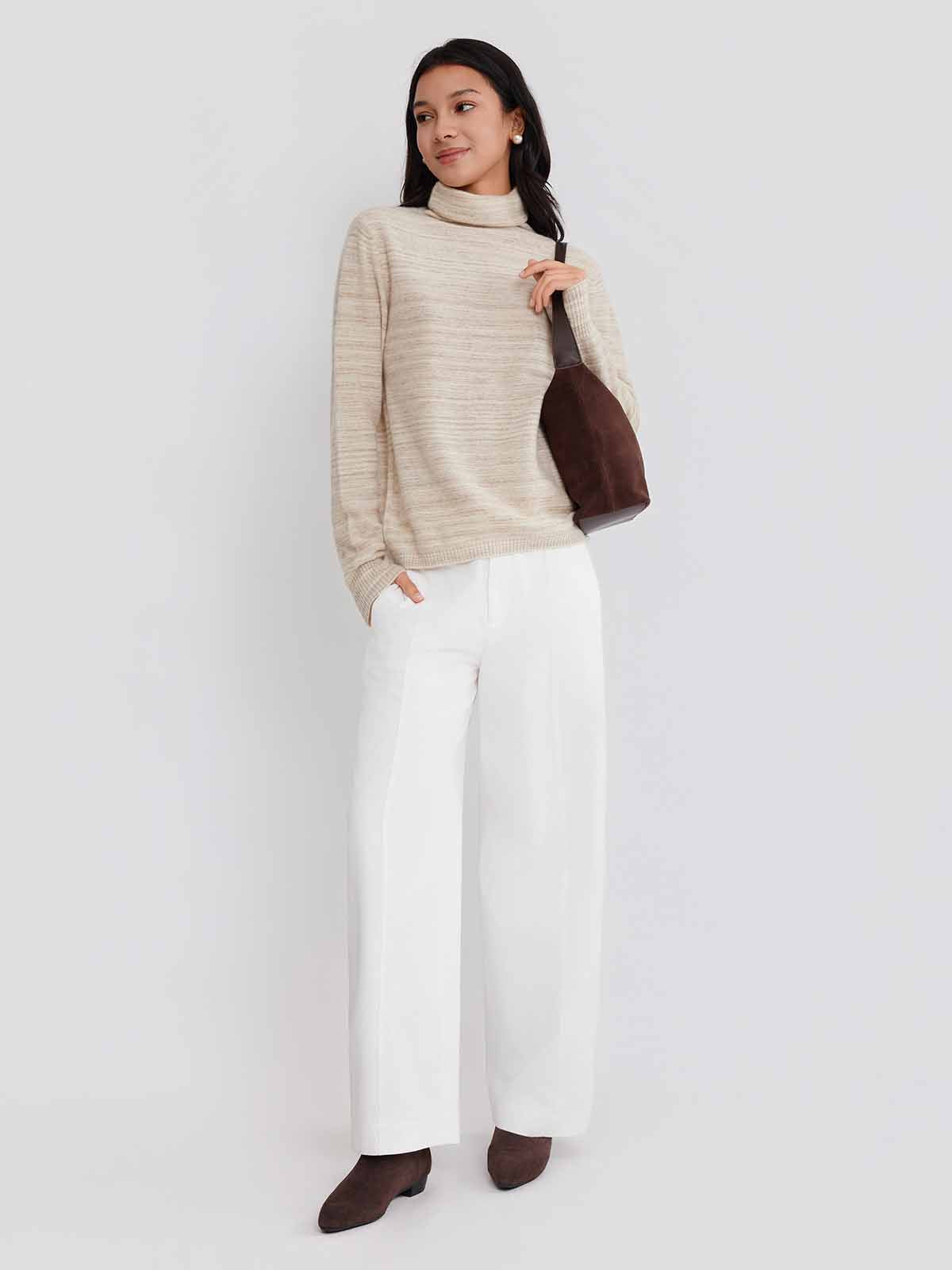 ASOBIO Yak Wool Blend Mélange Pullover Sweater