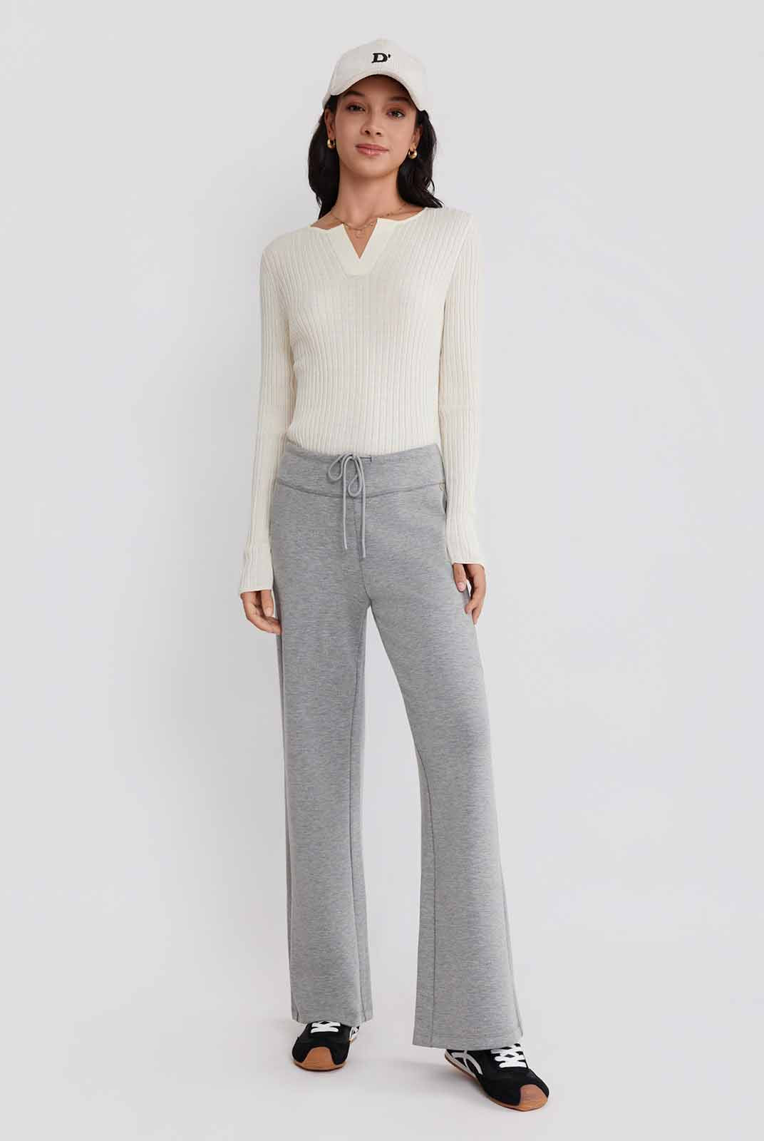 ASOBIO Wide-Leg Pull-On Sweatpants