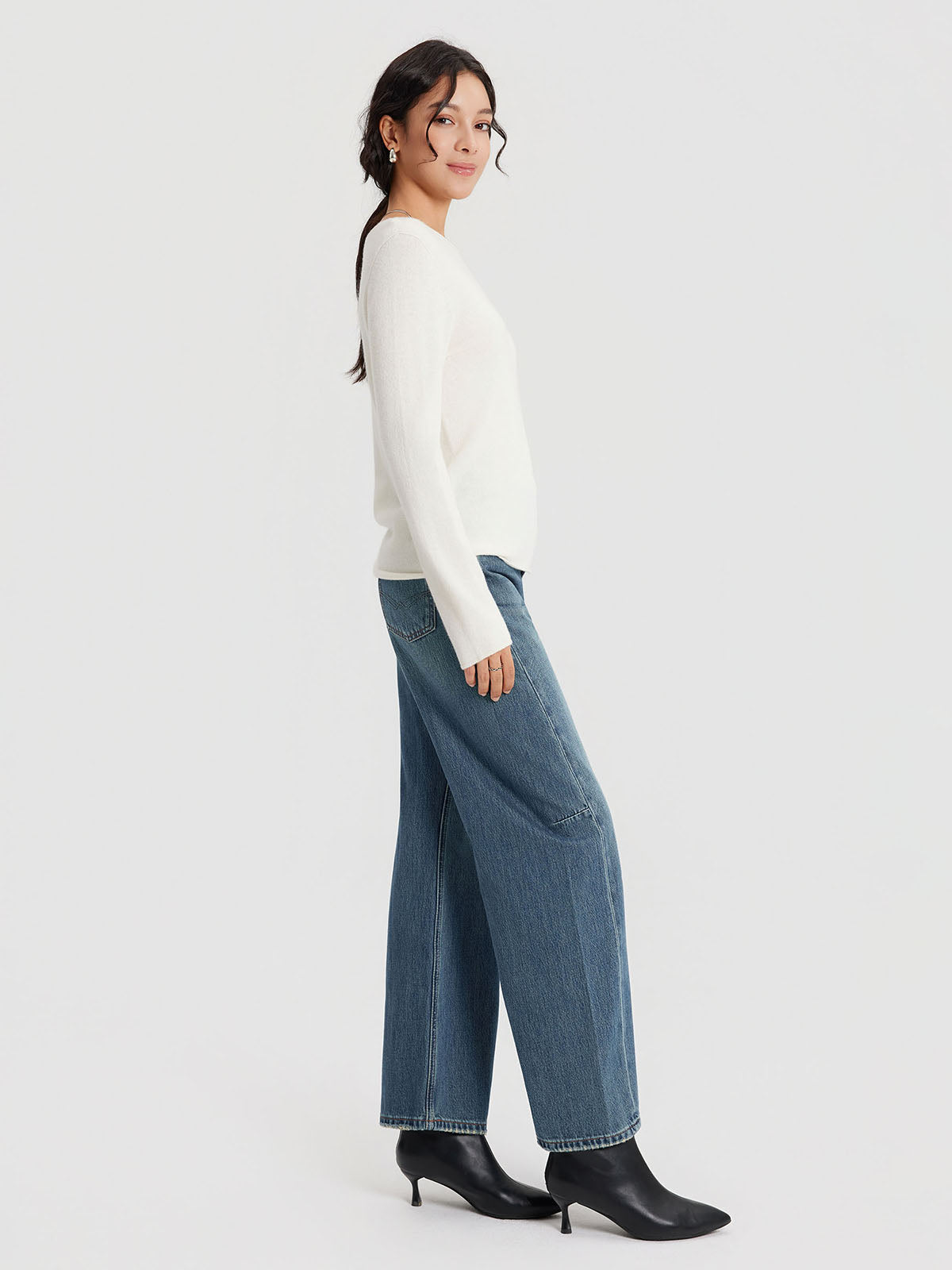 ASOBIO Wool-Cashmere Boatneck Sweater