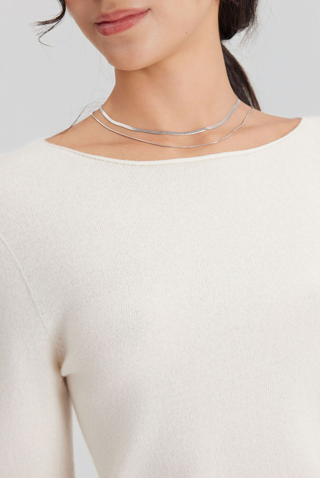 ASOBIO Wool-Cashmere Boatneck Sweater