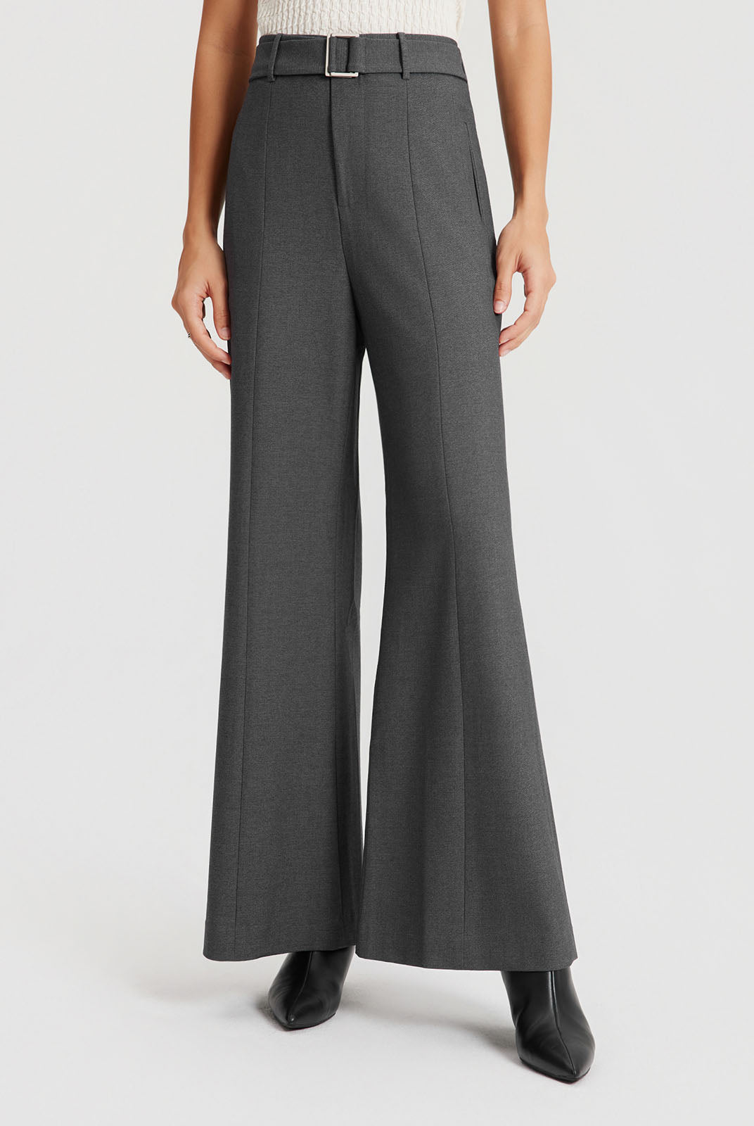 ASOBIO Effortless Pant Belted Wide-Leg Trousers