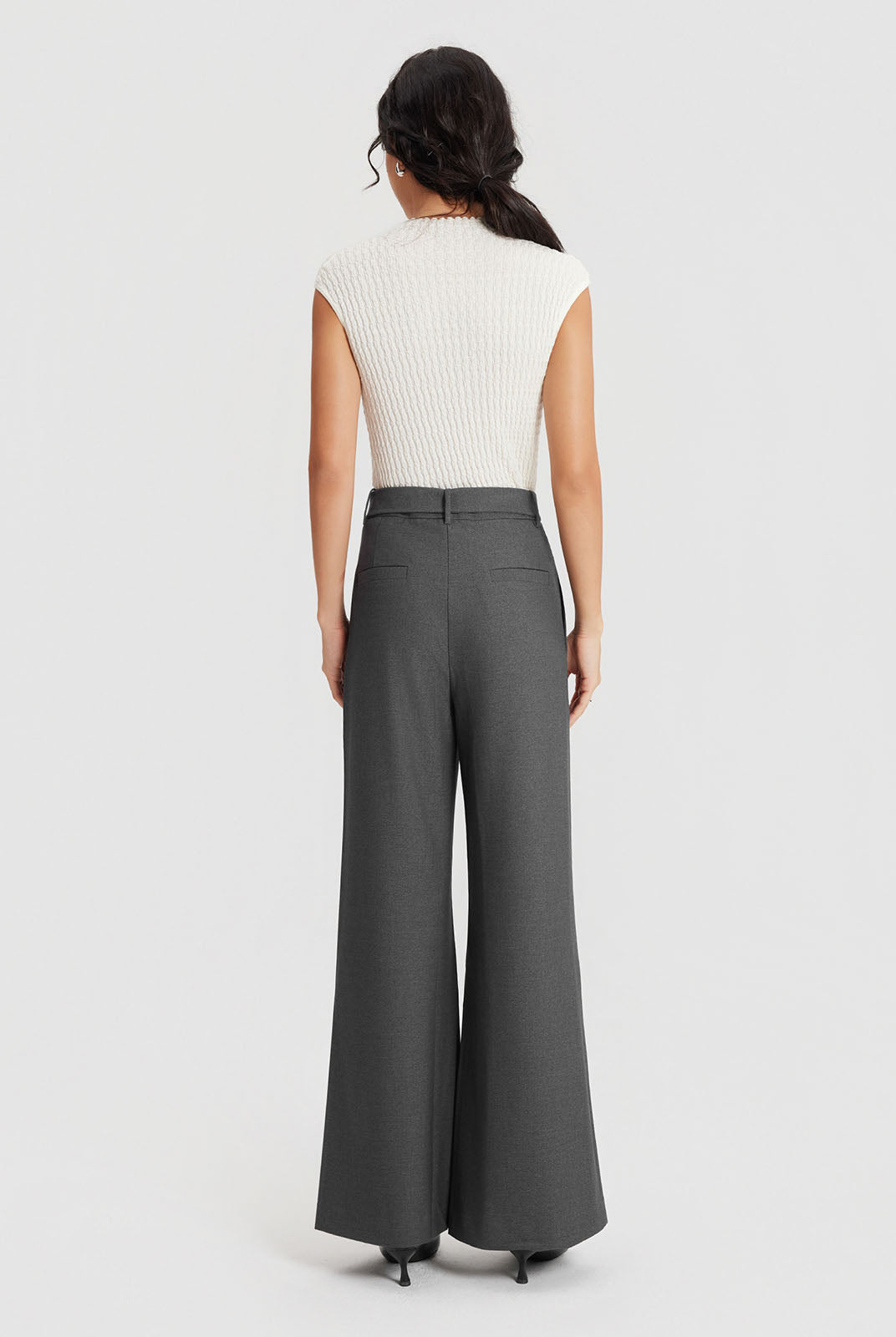 ASOBIO Effortless Pant Belted Wide-Leg Trousers