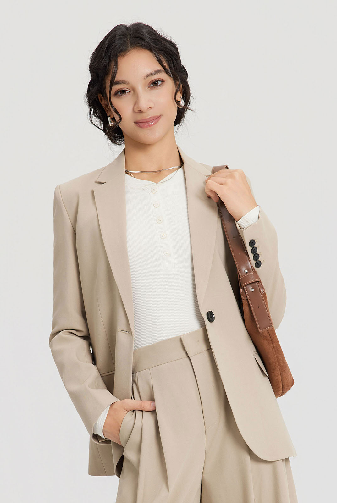 ASOBIO Wool Blend Blazer
