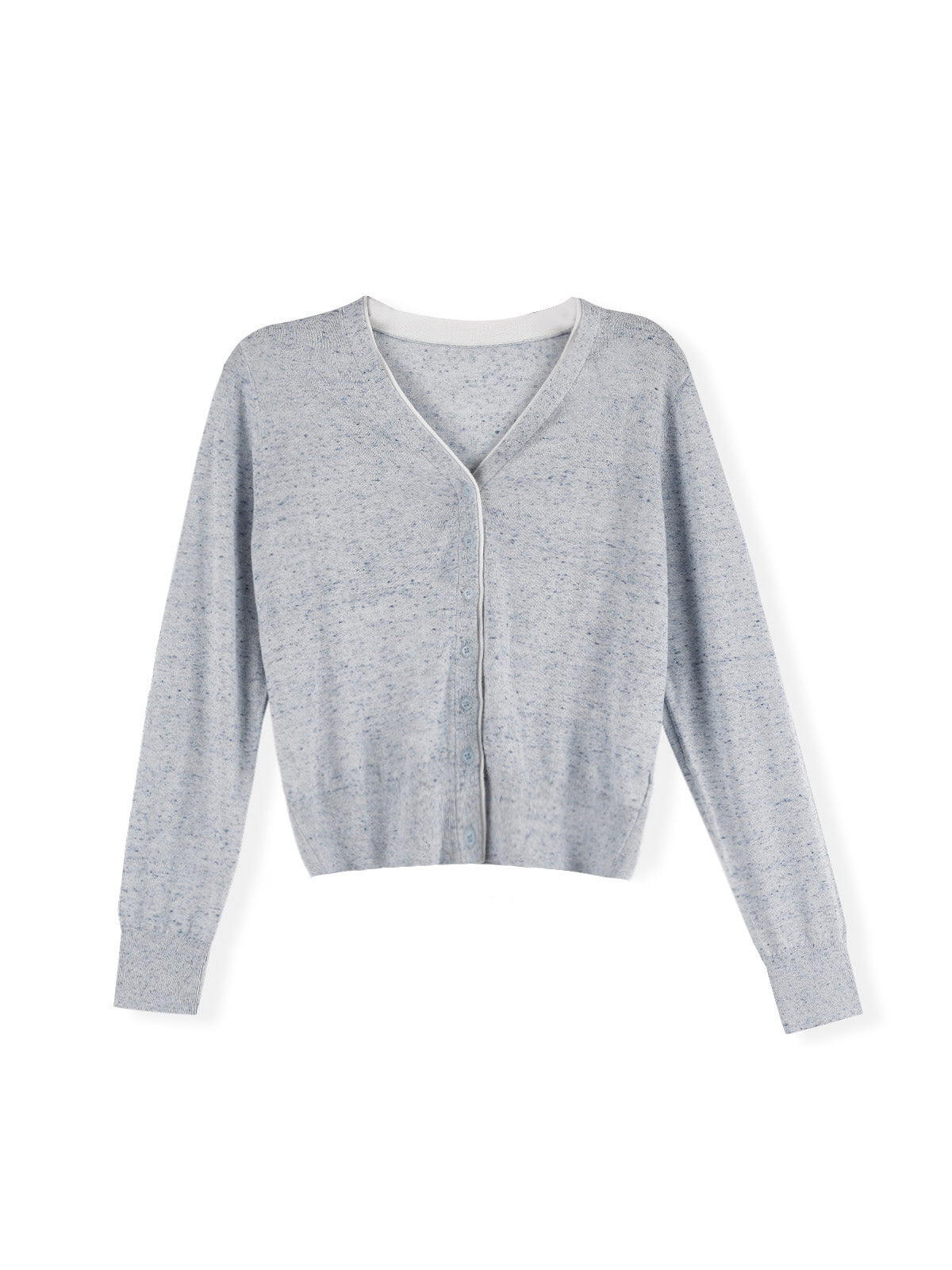 ASOBIO Contrast-Trim Button Cardigan