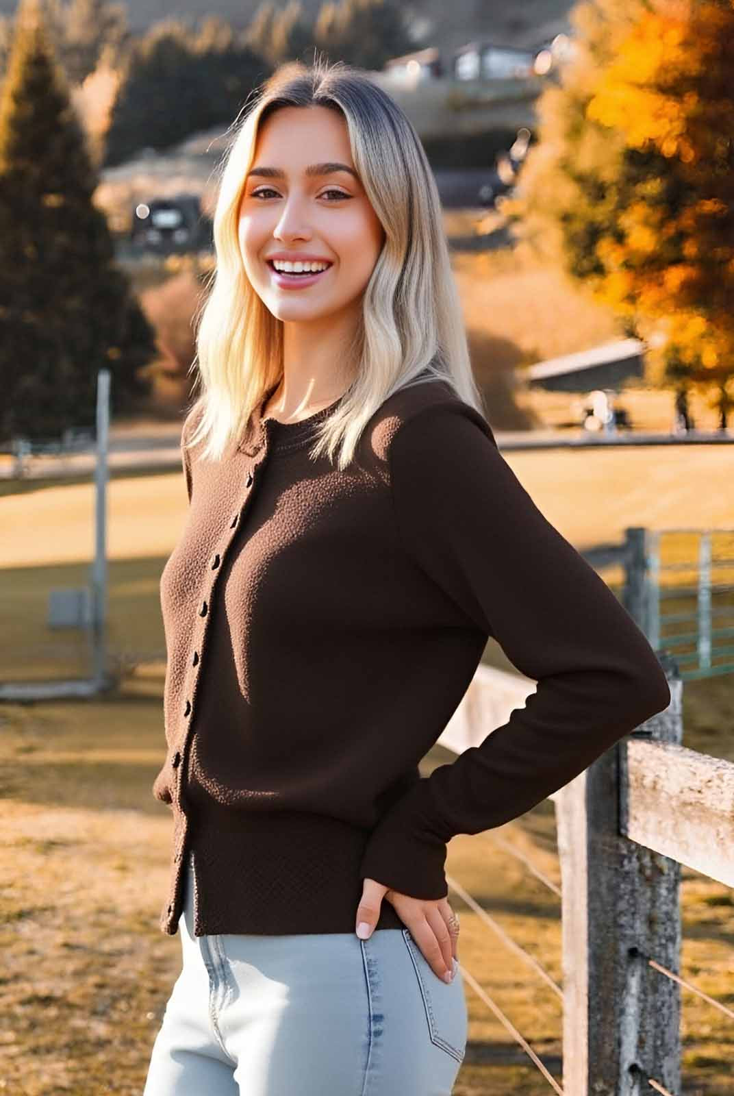 ASOBIO 100% Wool Cardigan