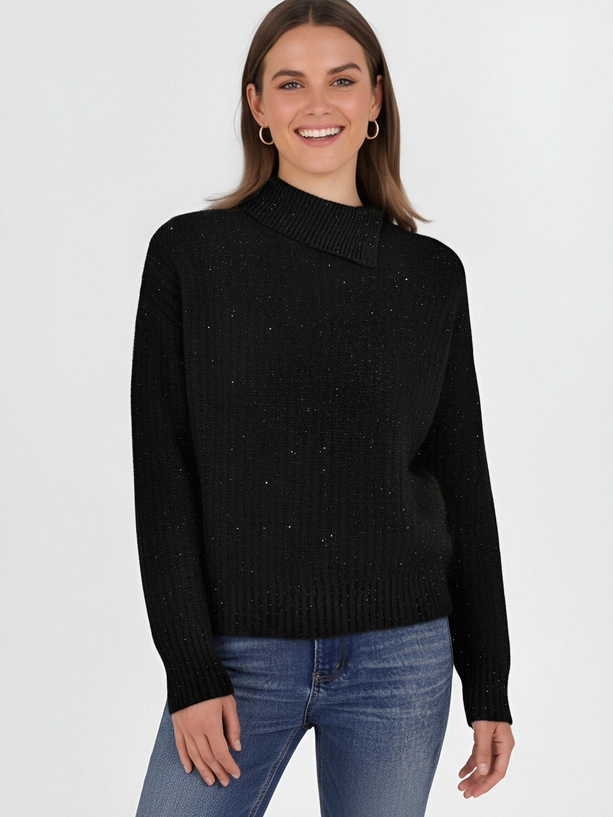 ASOBIO 100% Wool Sequin Sweater