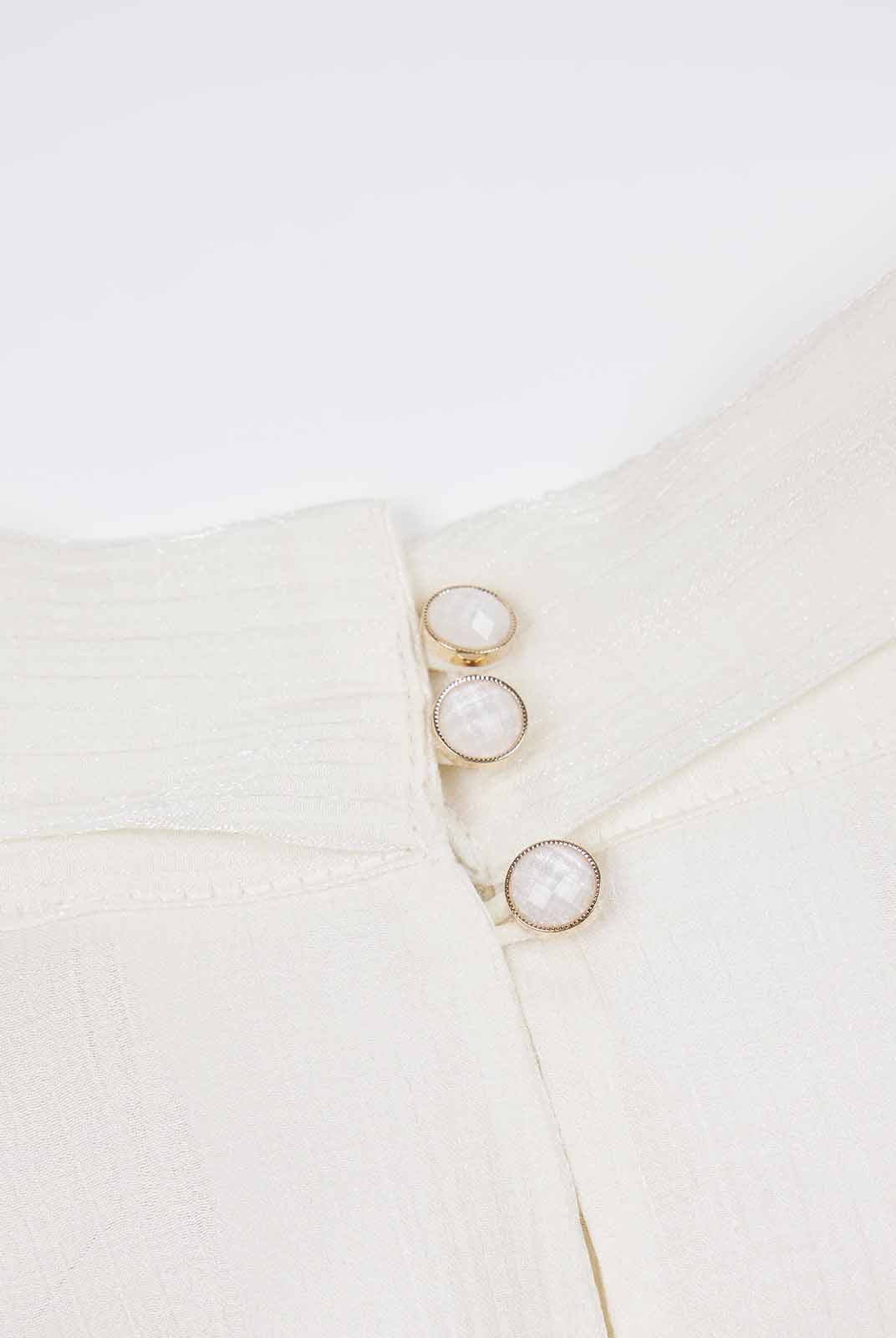 ASOBIO Long-Sleeve Twist Neck Textured Blouse