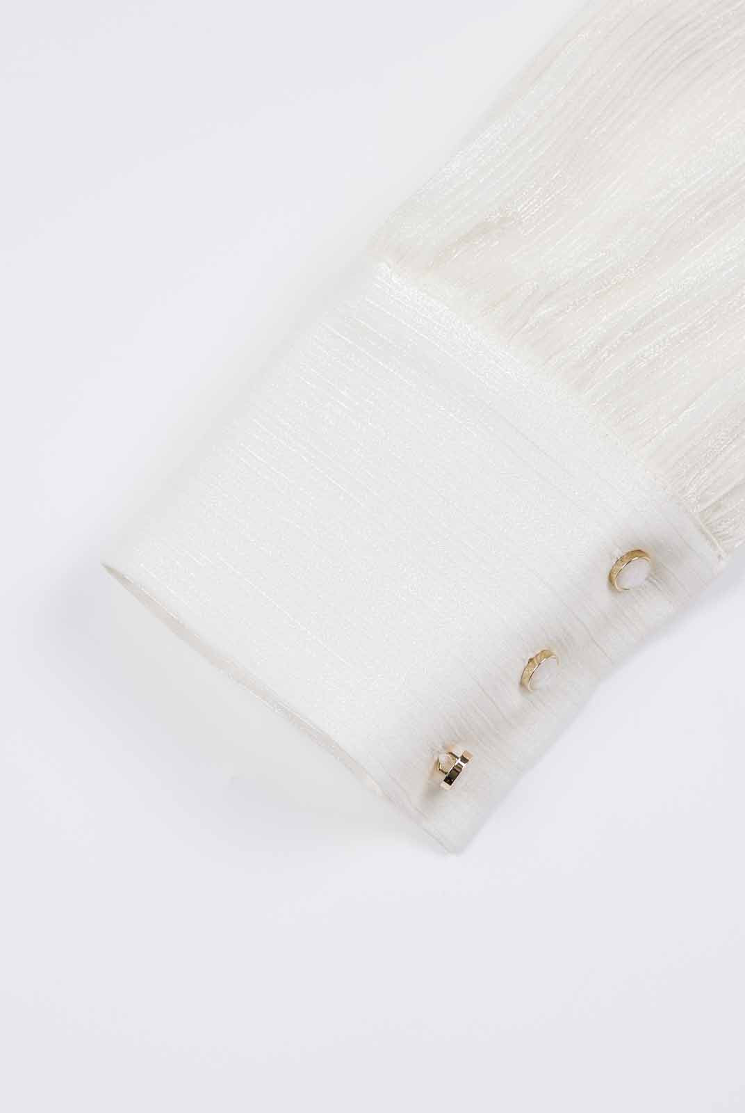 ASOBIO Long-Sleeve Twist Neck Textured Blouse