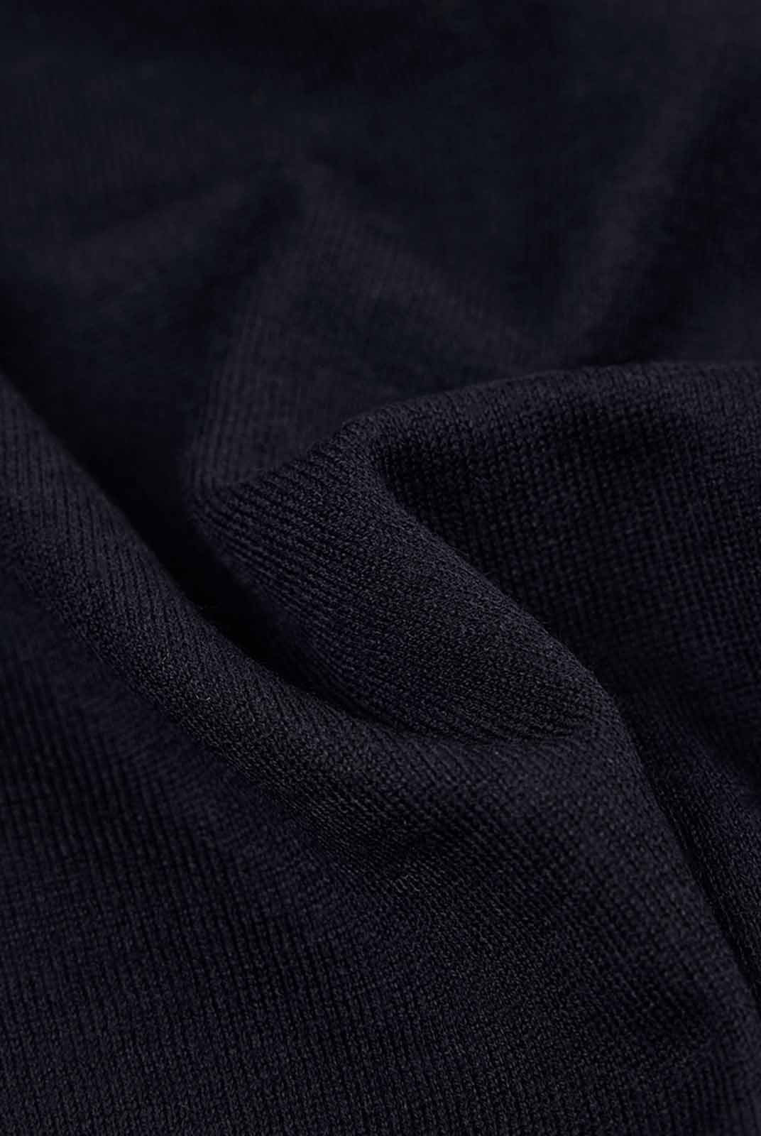 Close-up of dark blue fabric texture