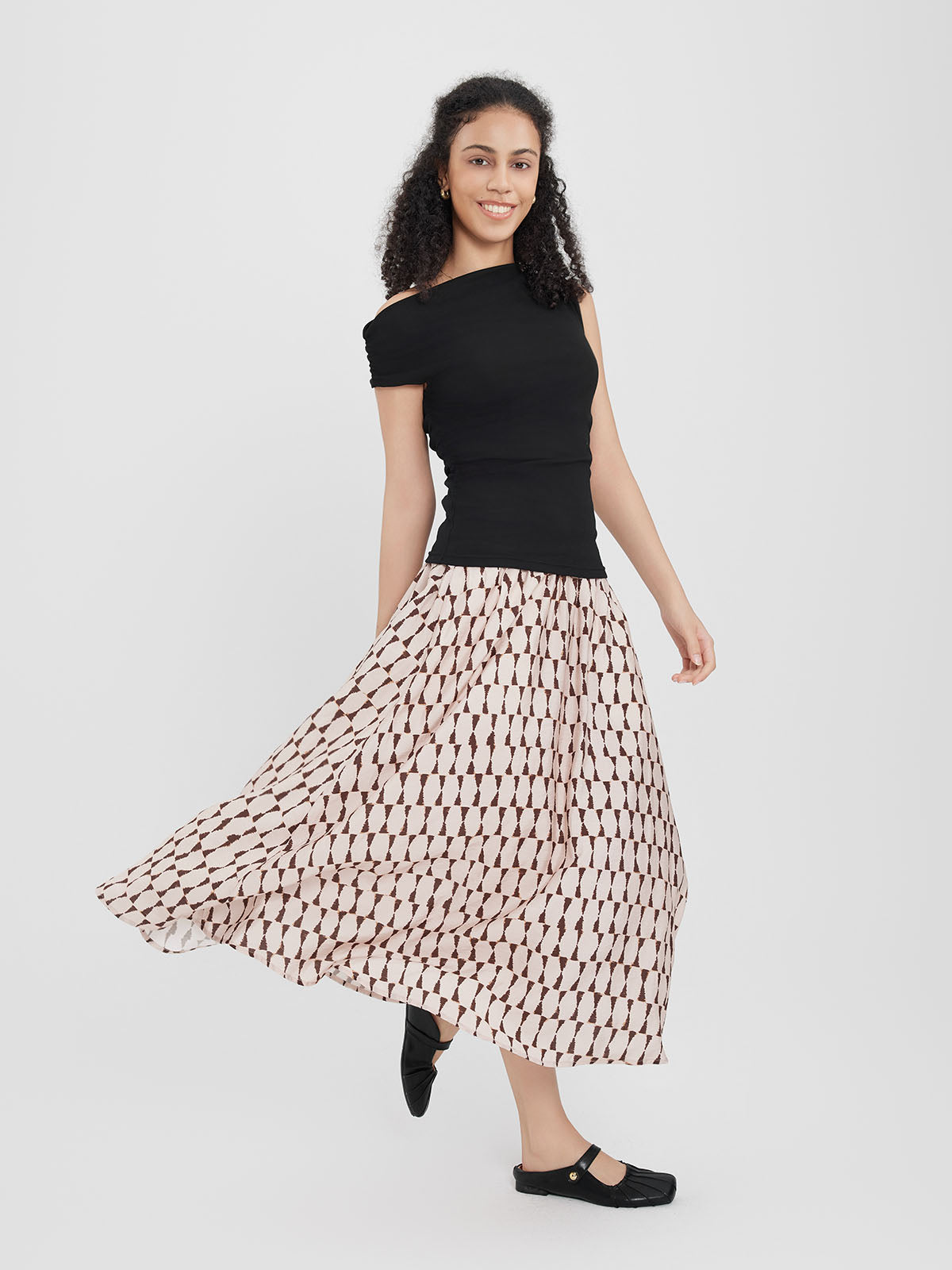 Ruched One-Shoulder Knit Top